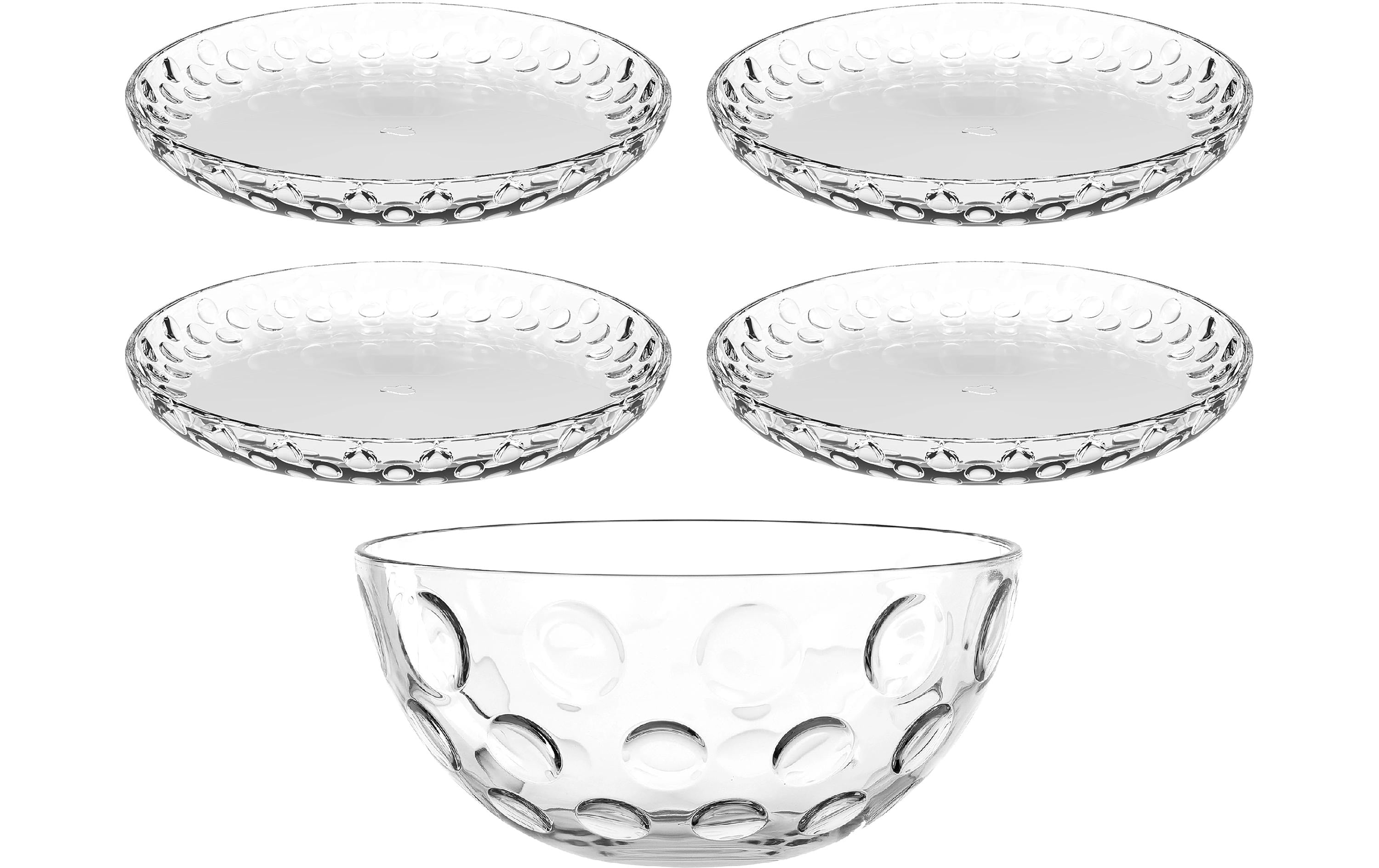 LEONARDO Teller – Glas, transparent, spülmaschinenfest, 5-teilig