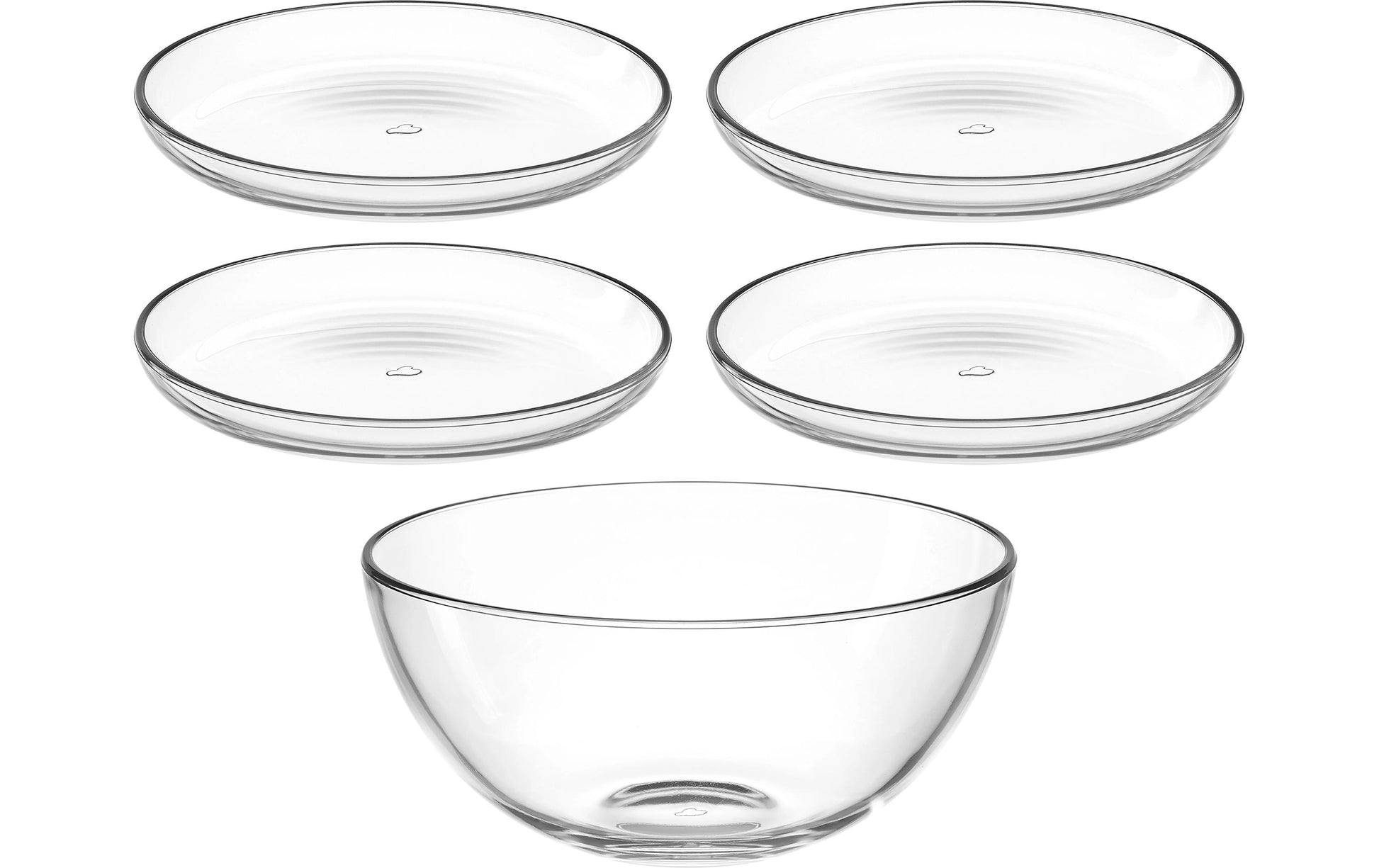 LEONARDO 066350 Teller – Kalk-Natron-Glas, transparent, Ø 22 cm, Höhe 12 cm, spülmaschinenfest, 1 Stück