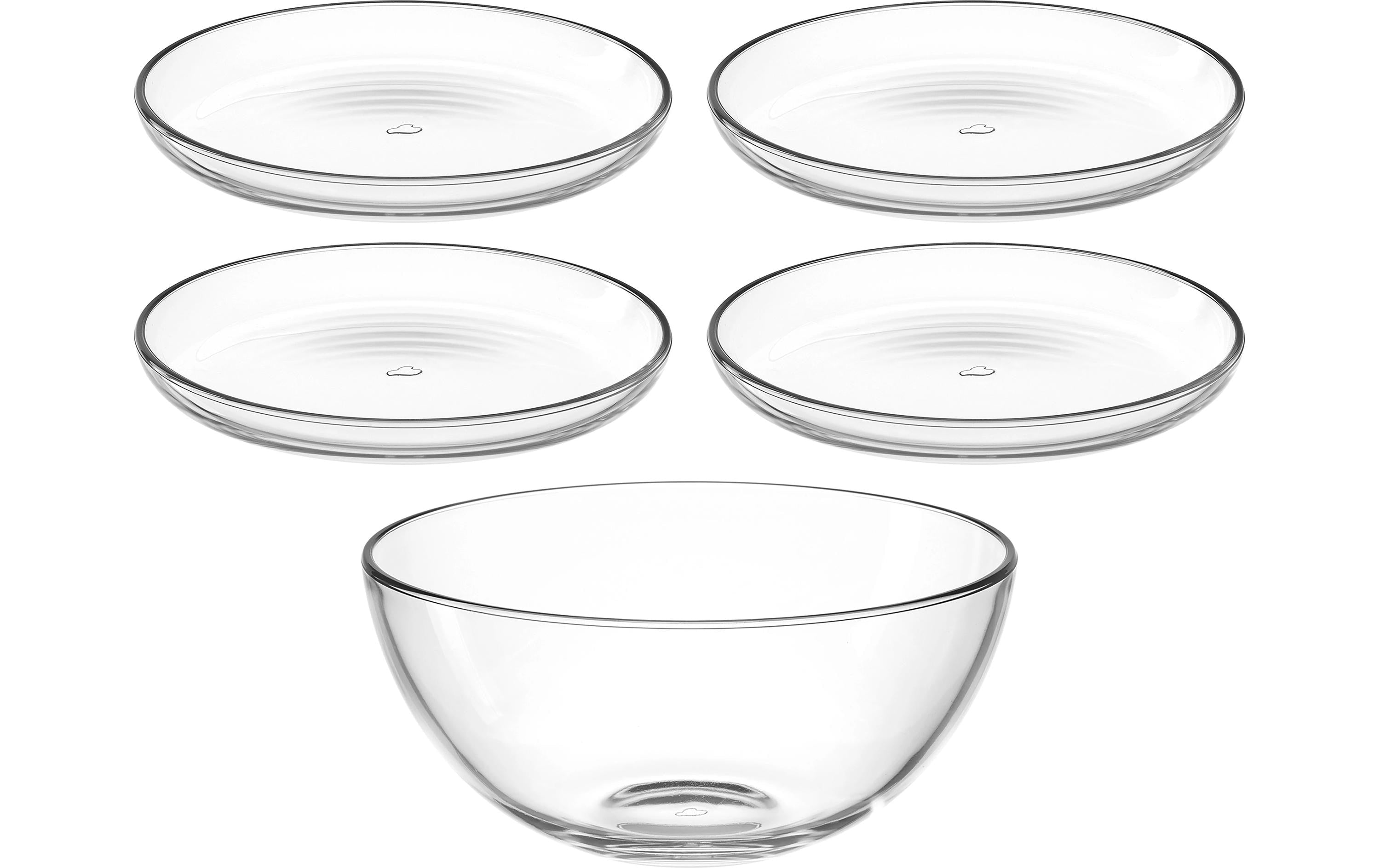 LEONARDO 066350 Teller – Kalk-Natron-Glas, transparent, Ø 22 cm, Höhe 12 cm, spülmaschinenfest, 1 Stück