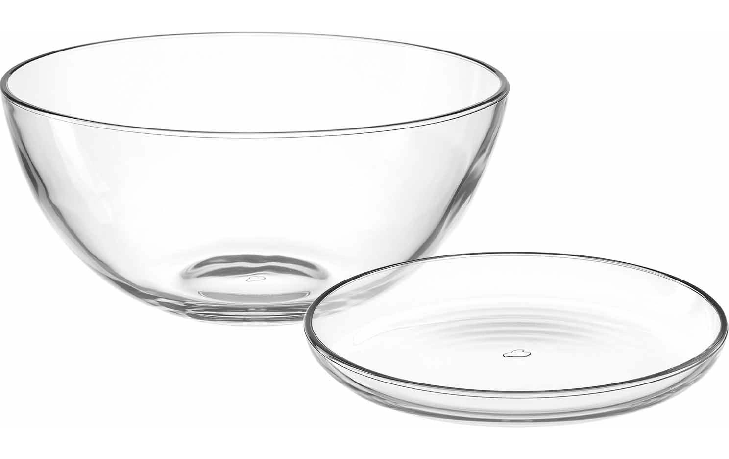 LEONARDO 066350 Teller – Kalk-Natron-Glas, transparent, Ø 22 cm, Höhe 12 cm, spülmaschinenfest, 1 Stück