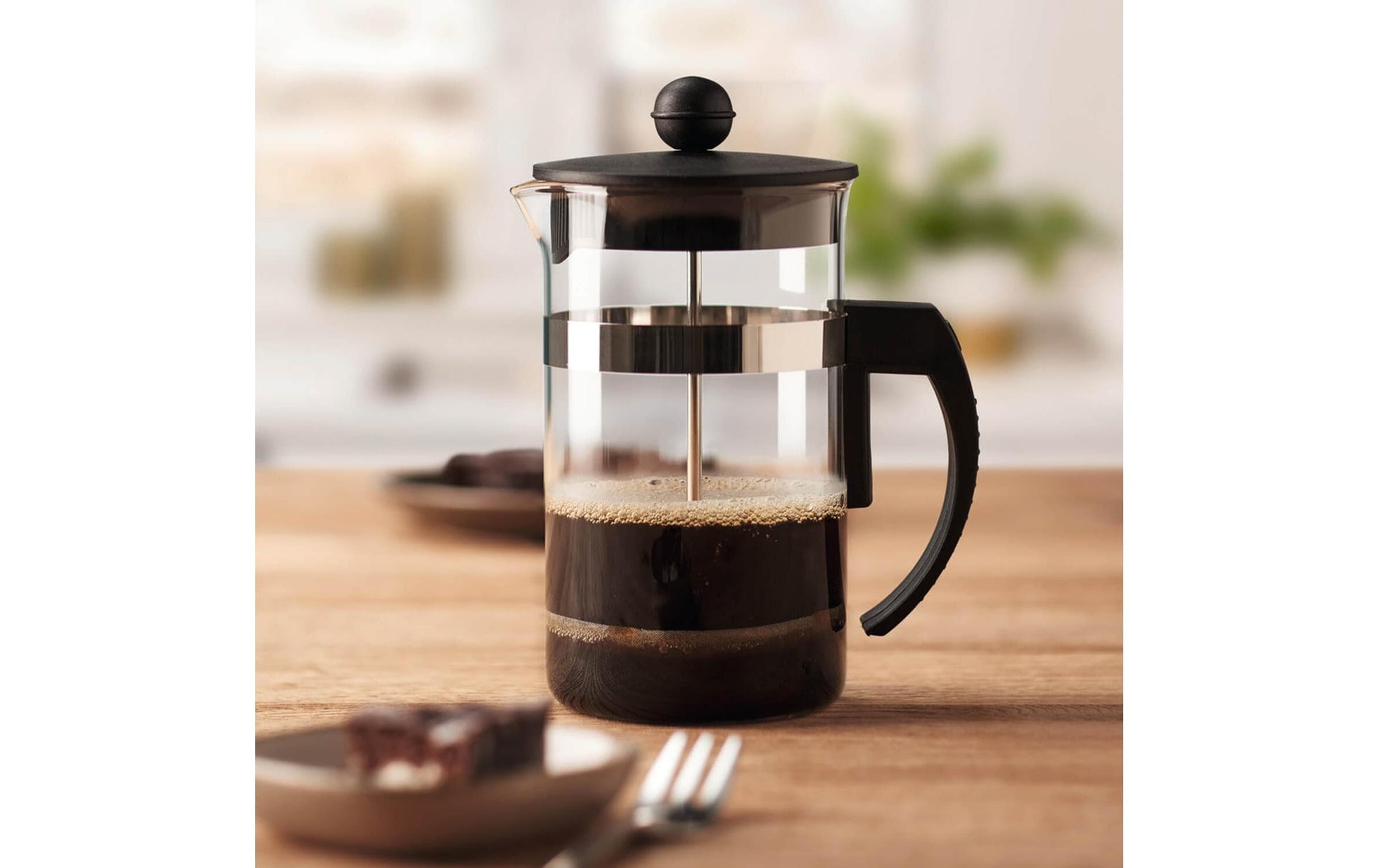 Montana Enjoy French Press / Kaffeebereiter – 0,6 l, 3 Tassen, Glas/Edelstahl (18/10)