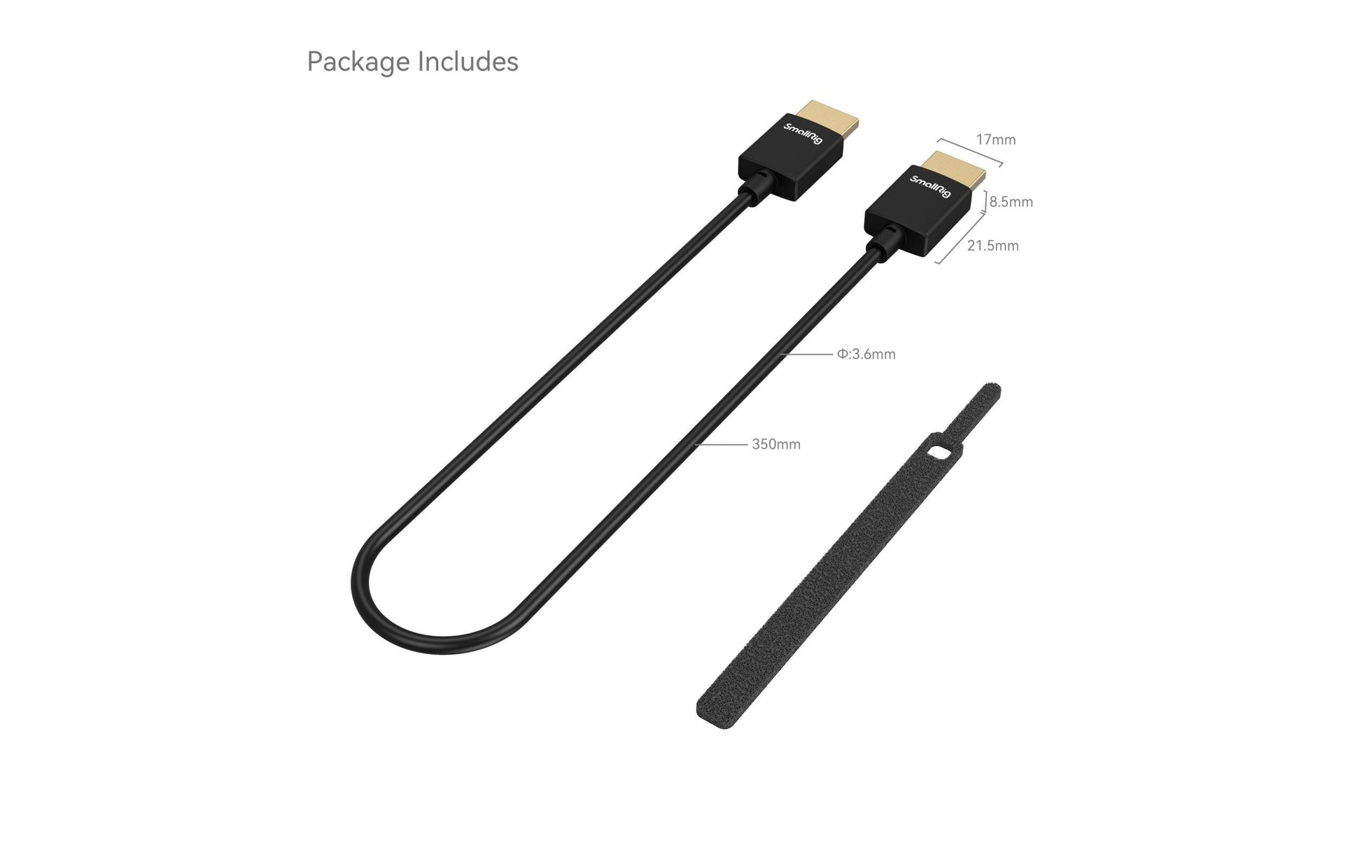 SmallRig HDMI Kabel HDMI 2.0 4K 60 Hz – 0,35 m