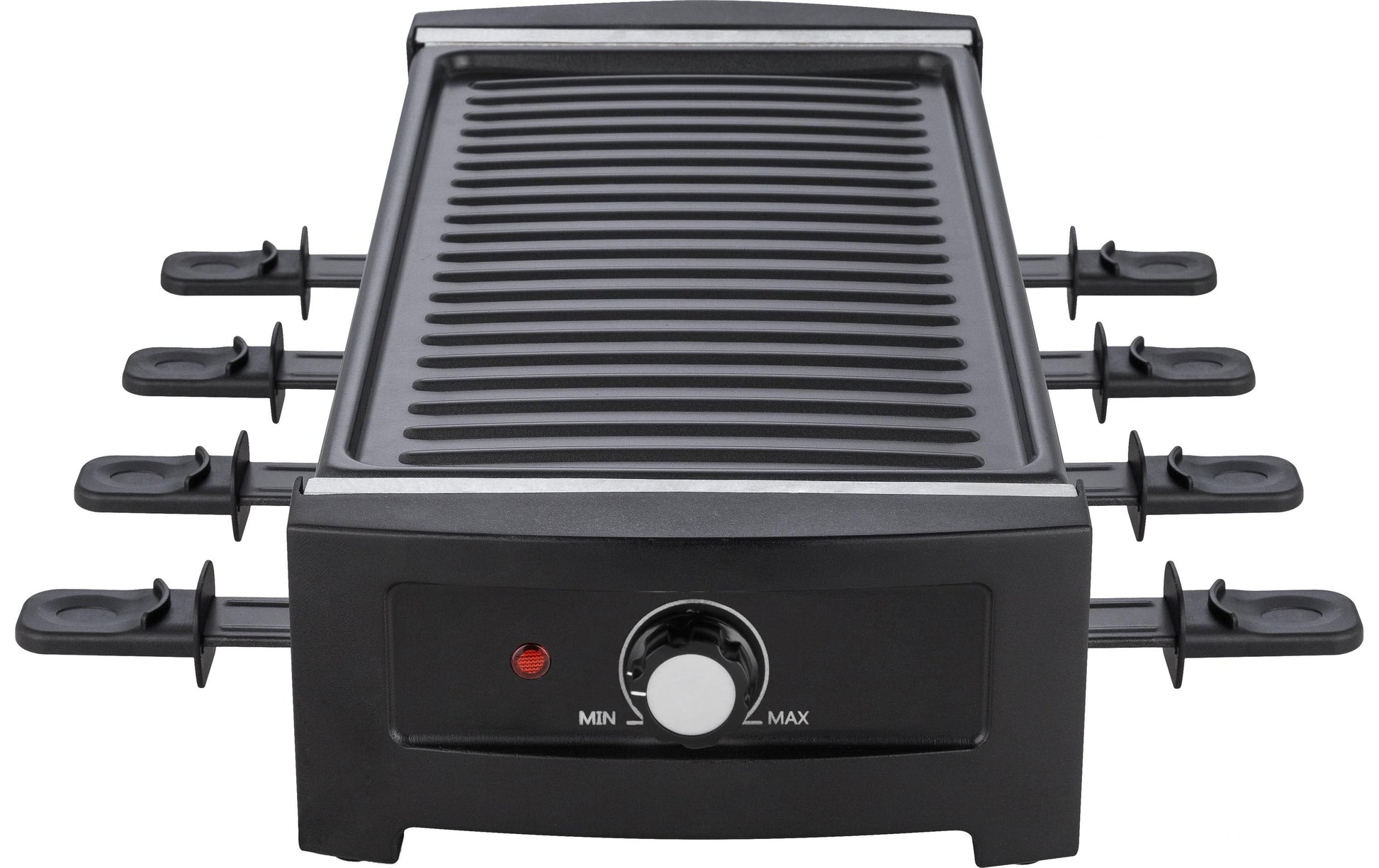 Ohmex Raclette OHM-RCL-8812 – 8 Personen, 1200 W, Aluminium-Grillplatte, antihaftbeschichtet – schwarz