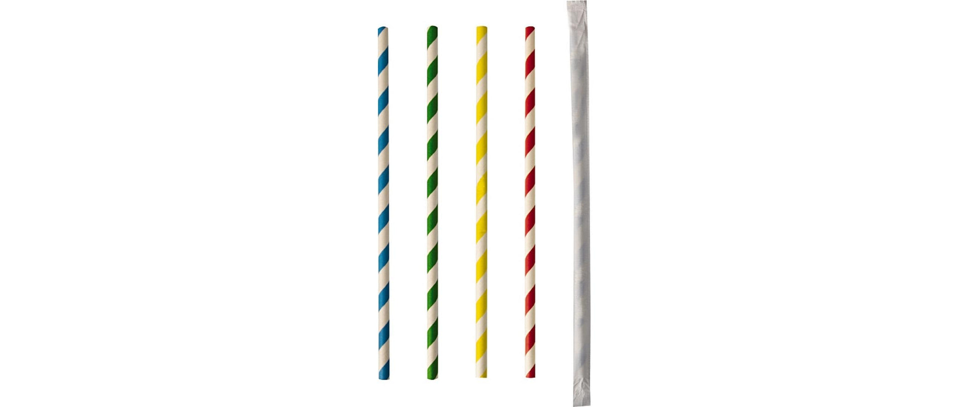 Papstar Papierstrohhalme, Ø 6 mm 20 cm, mehrfarbig – FSC – 100 Stk.