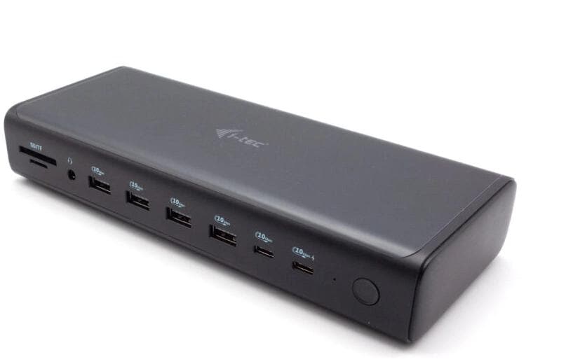 i-tec Universal 6x 4K Dockingstation – USB-C, 2× DP, 2× HDMI, 4× USB-A, 2× USB-C, 140 W PD, 2,5GbE