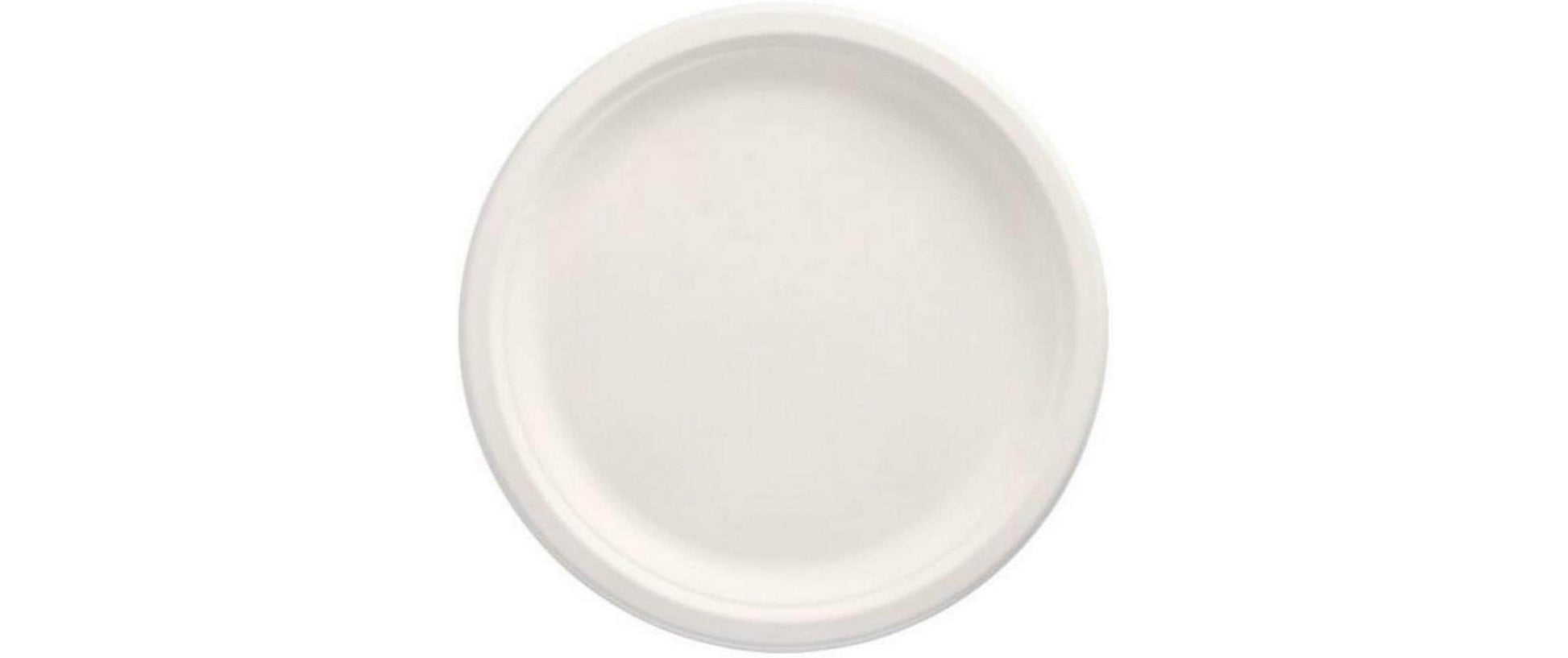 Papstar Teller Bagasse (Zuckerrohr), Ø 26 cm – weiss – 12 Stk.