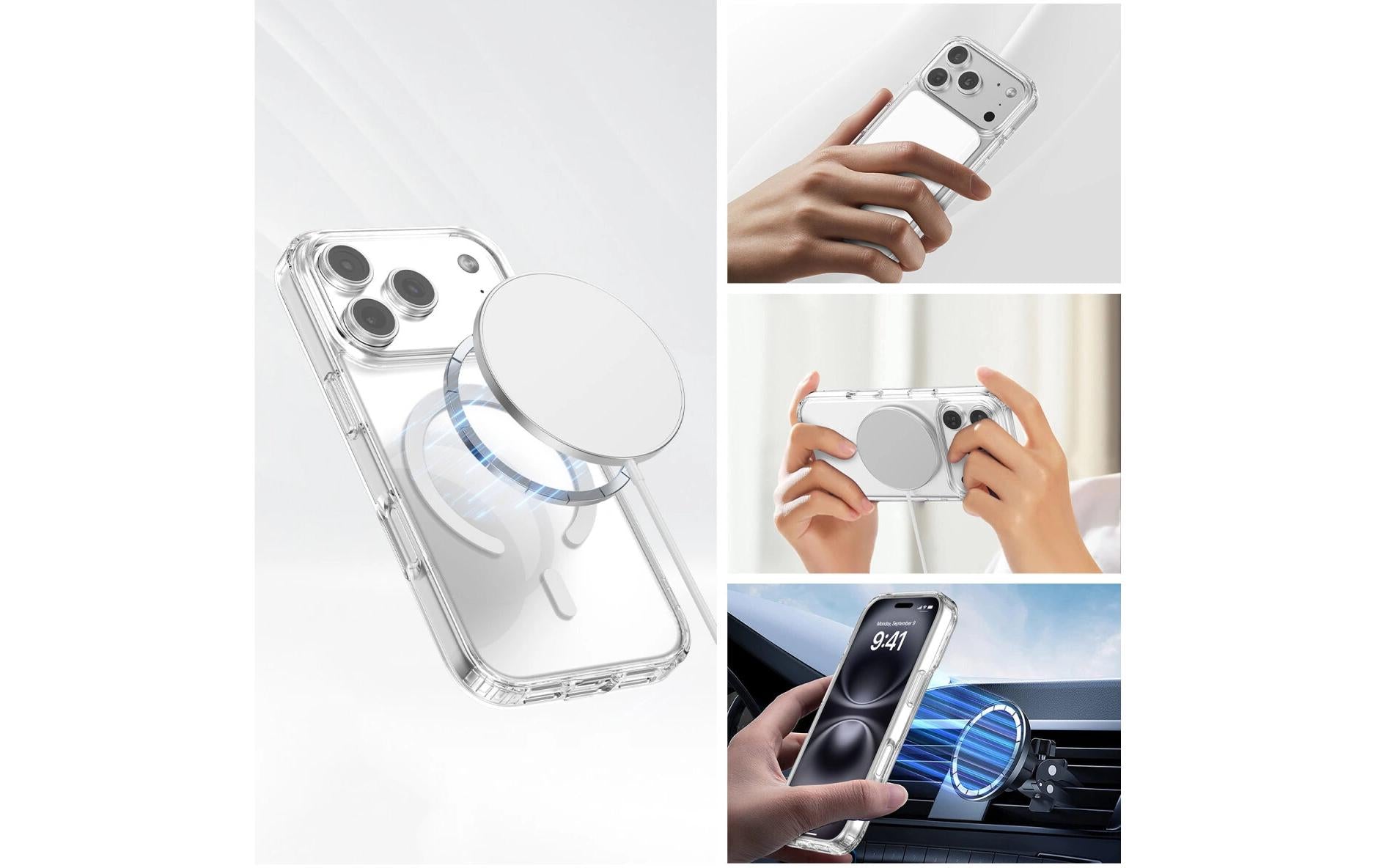 4smarts 360° Premium Set Backcover – für Apple iPhone 17 Pro, MagSafe, PC+Gehärtetes Glas, Transparent