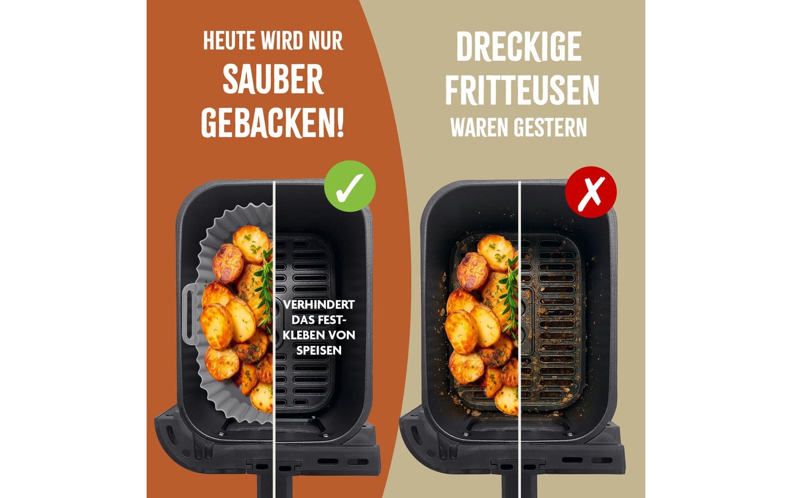 KitchBo – Backmatte 20 × 20 × 6,3 cm, Silikon