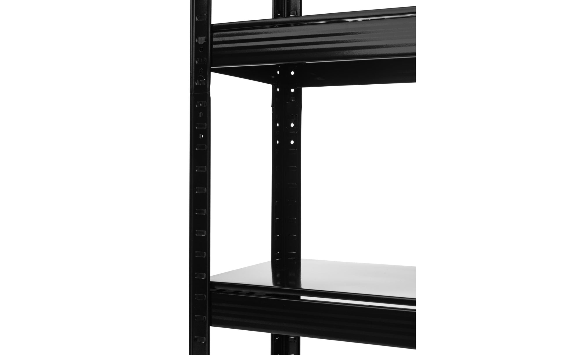 Struct Büro-/Lagerregal freistehend – 5 Böden – 75 × 30 × 150 cm – 175 kg/Boden – Schwarz – Stahl