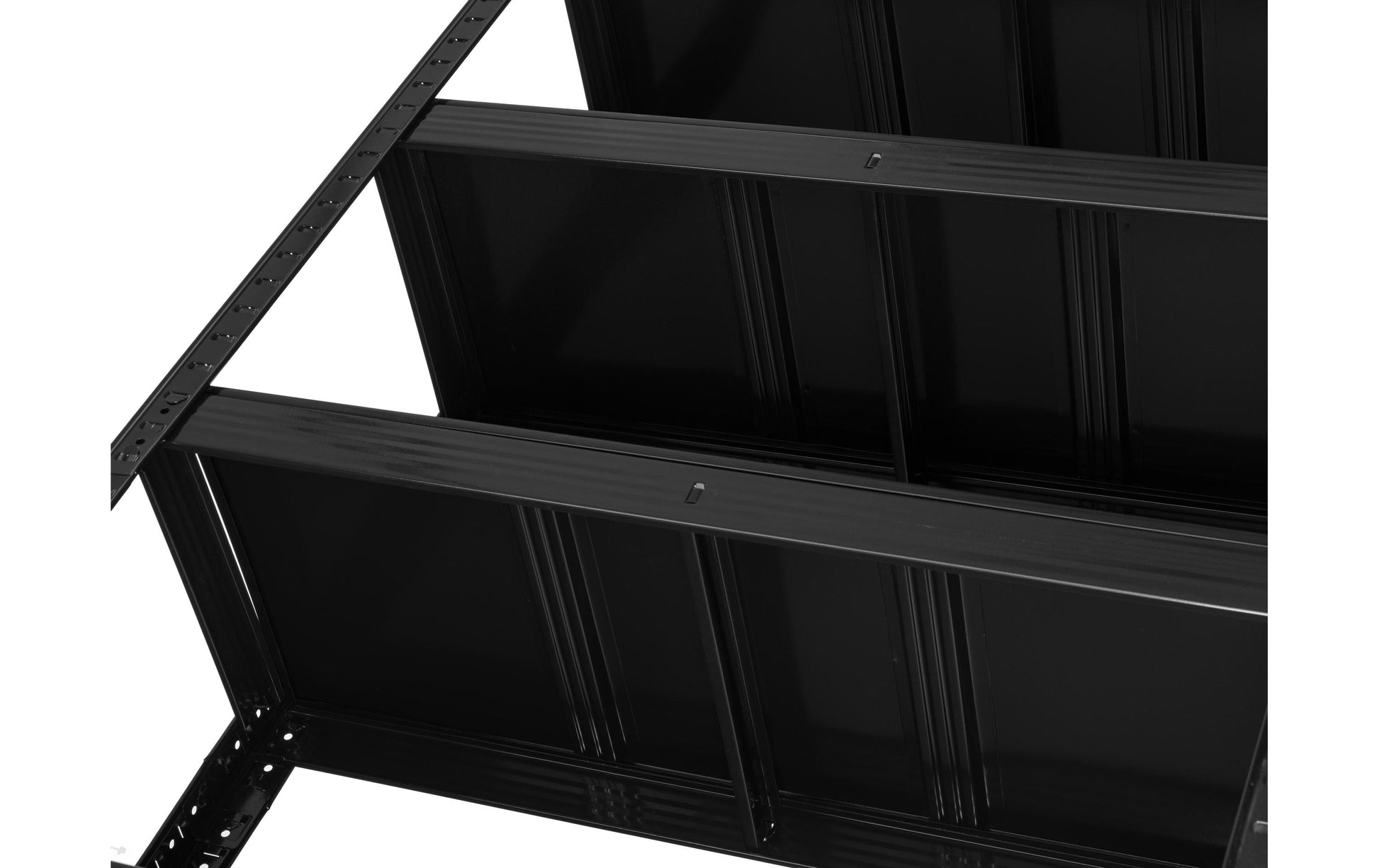 Struct Büro-/Lagerregal freistehend – 5 Böden – 75 × 30 × 150 cm – 175 kg/Boden – Schwarz – Stahl