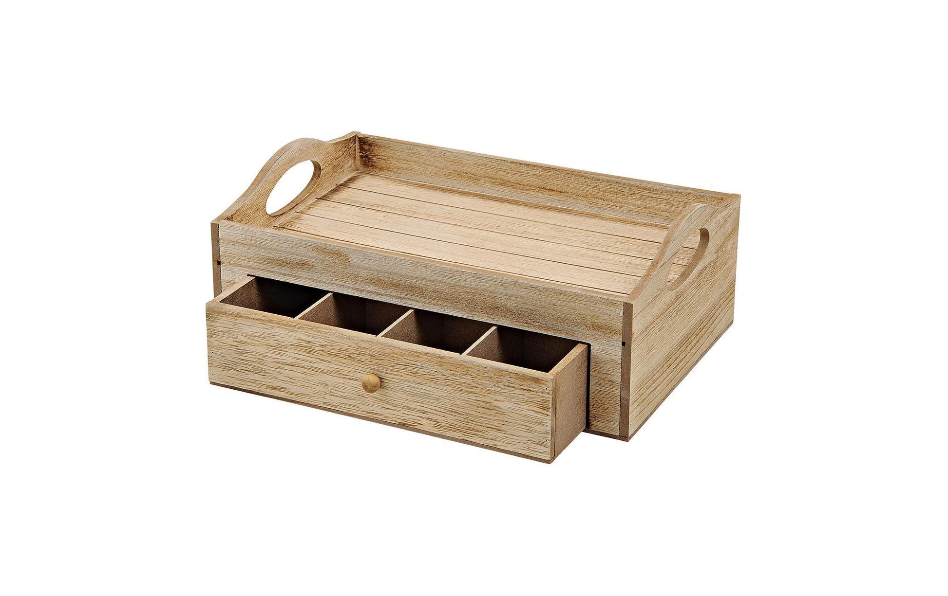 G. Wurm Teebeutelbox Holz (Sperrholz), 7 Fächer, 30 × 20 × 11 cm, Braun