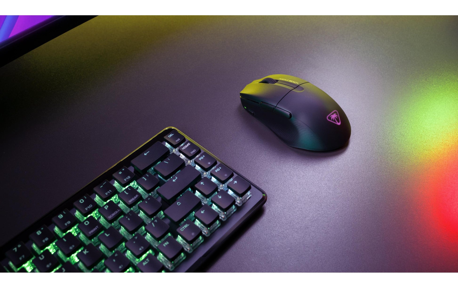 Turtle Beach Pure Air Gaming-Maus – Kabellos, 26'000 dpi, AIMO-RGB, Schnellladefunktion, 54 g, Schwarz