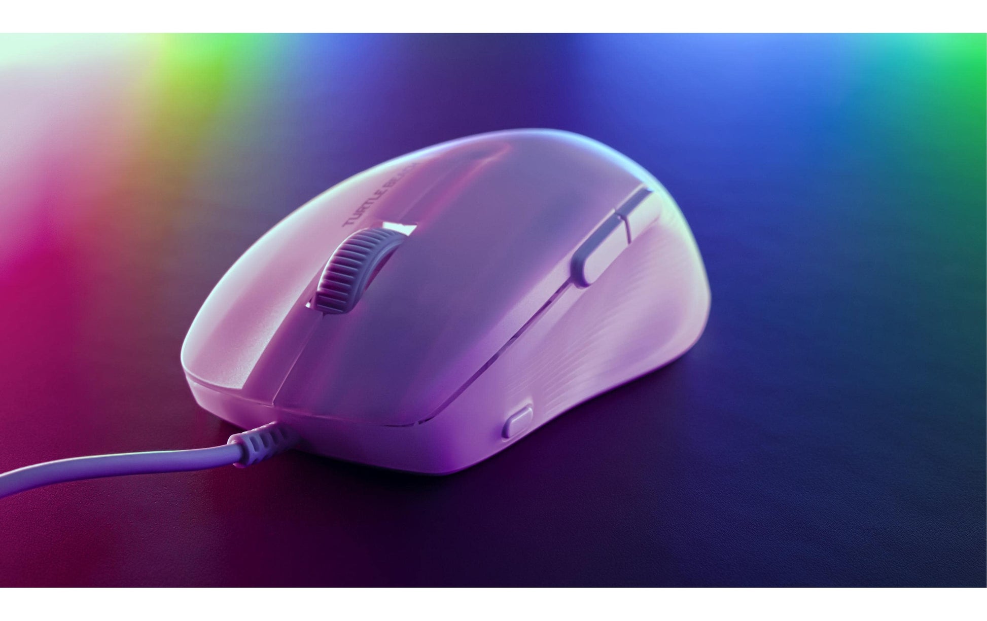 Turtle Beach Pure SEL White Maus – kabelgebunden, 8'000 dpi, 6 Tasten, für Rechtshänder, Beleuchtung, weiss