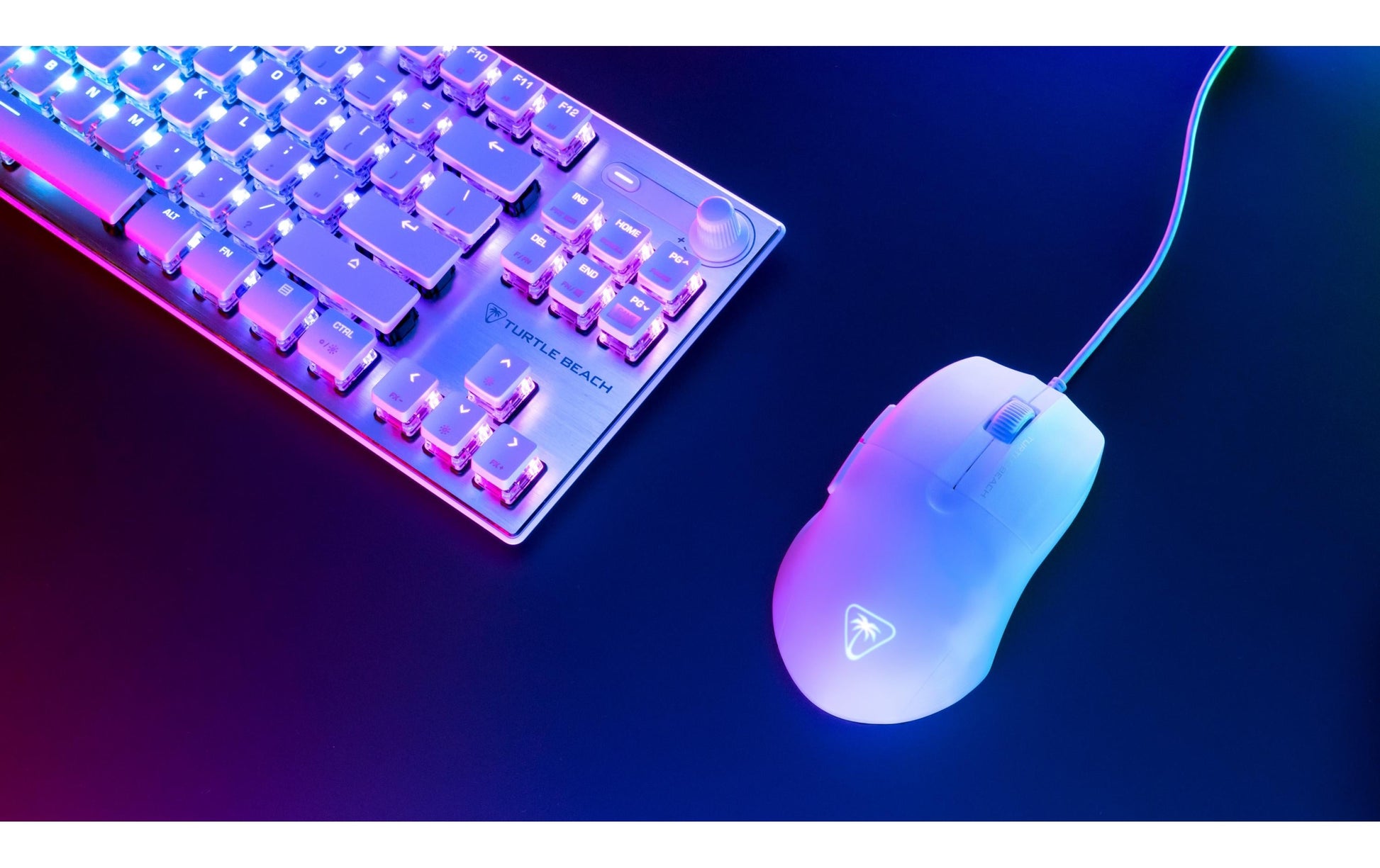 Turtle Beach Pure SEL White Maus – kabelgebunden, 8'000 dpi, 6 Tasten, für Rechtshänder, Beleuchtung, weiss