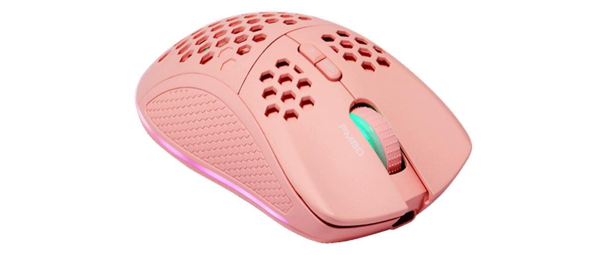Deltaco Gaming GAM-120-P – Gaming-Maus – Kabellos (Bluetooth/2,4 GHz), 4800 DPI, Rechts, Pink