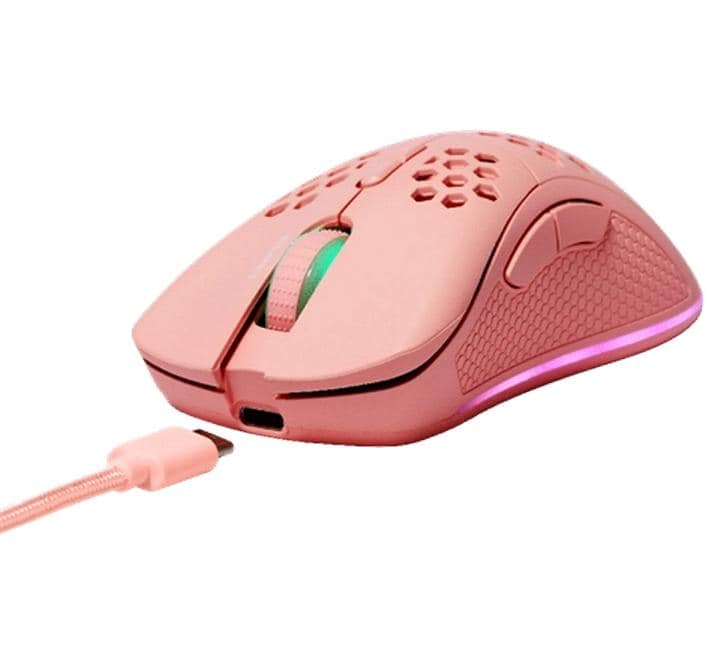 Deltaco Gaming GAM-120-P – Gaming-Maus – Kabellos (Bluetooth/2,4 GHz), 4800 DPI, Rechts, Pink