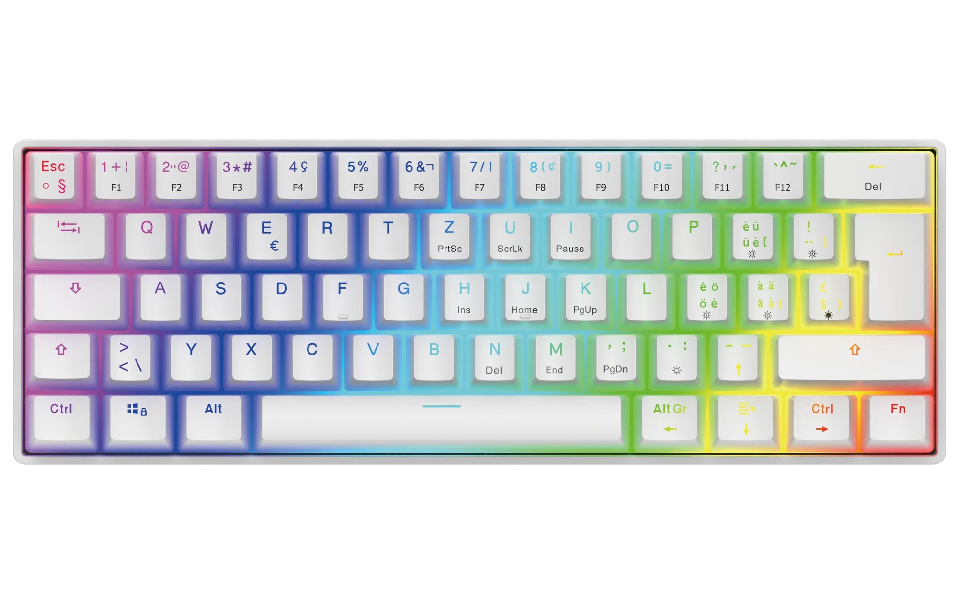 Deltaco Gaming GAM-175-W – Tastatur – Mechanisch – Verkabelt, USB-A – QWERTZ (CH) – Ohne Ziffernblock