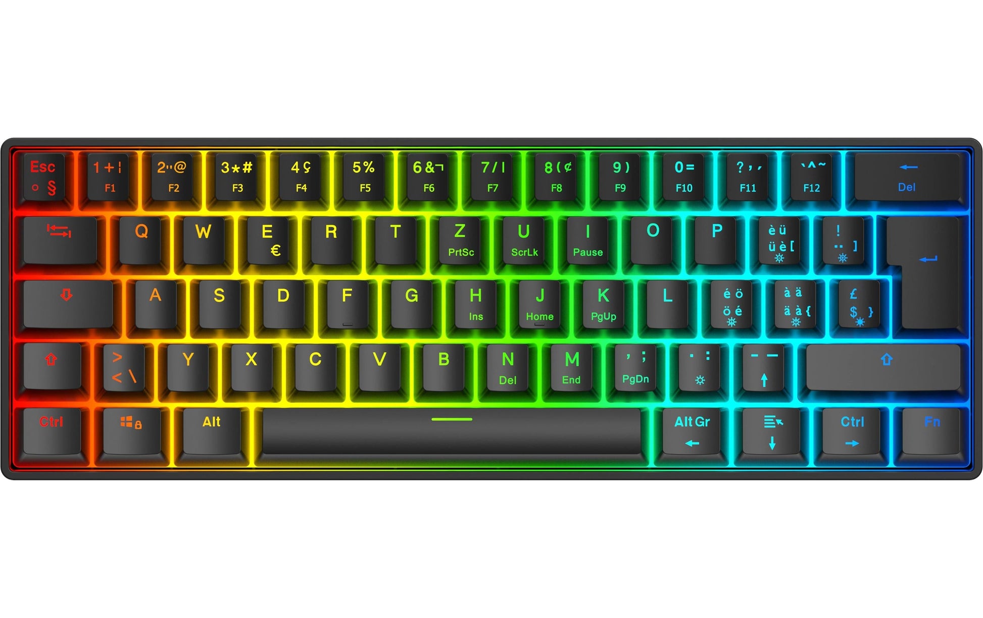 Deltaco Gaming GAM-175-C – Gaming-Tastatur – Mechanisch, Beleuchtet – Verkabelt (USB-A) – QWERTZ (CH)