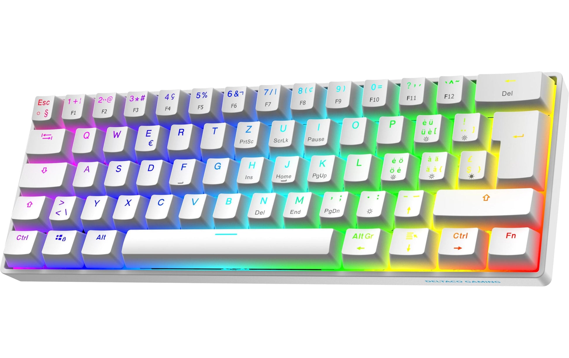 Deltaco Gaming GAM-175-W – Tastatur – Mechanisch – Verkabelt, USB-A – QWERTZ (CH) – Ohne Ziffernblock
