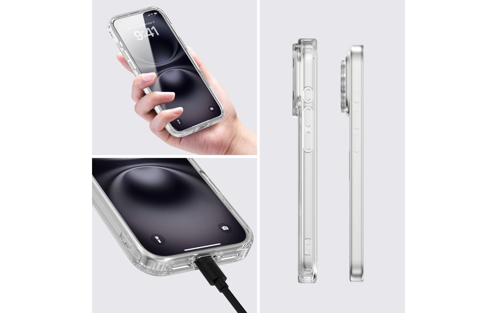4smarts 360° Premium Backcover – für Apple iPhone 17 Pro Max, Transparent, Displayschutz, Montagerahmen
