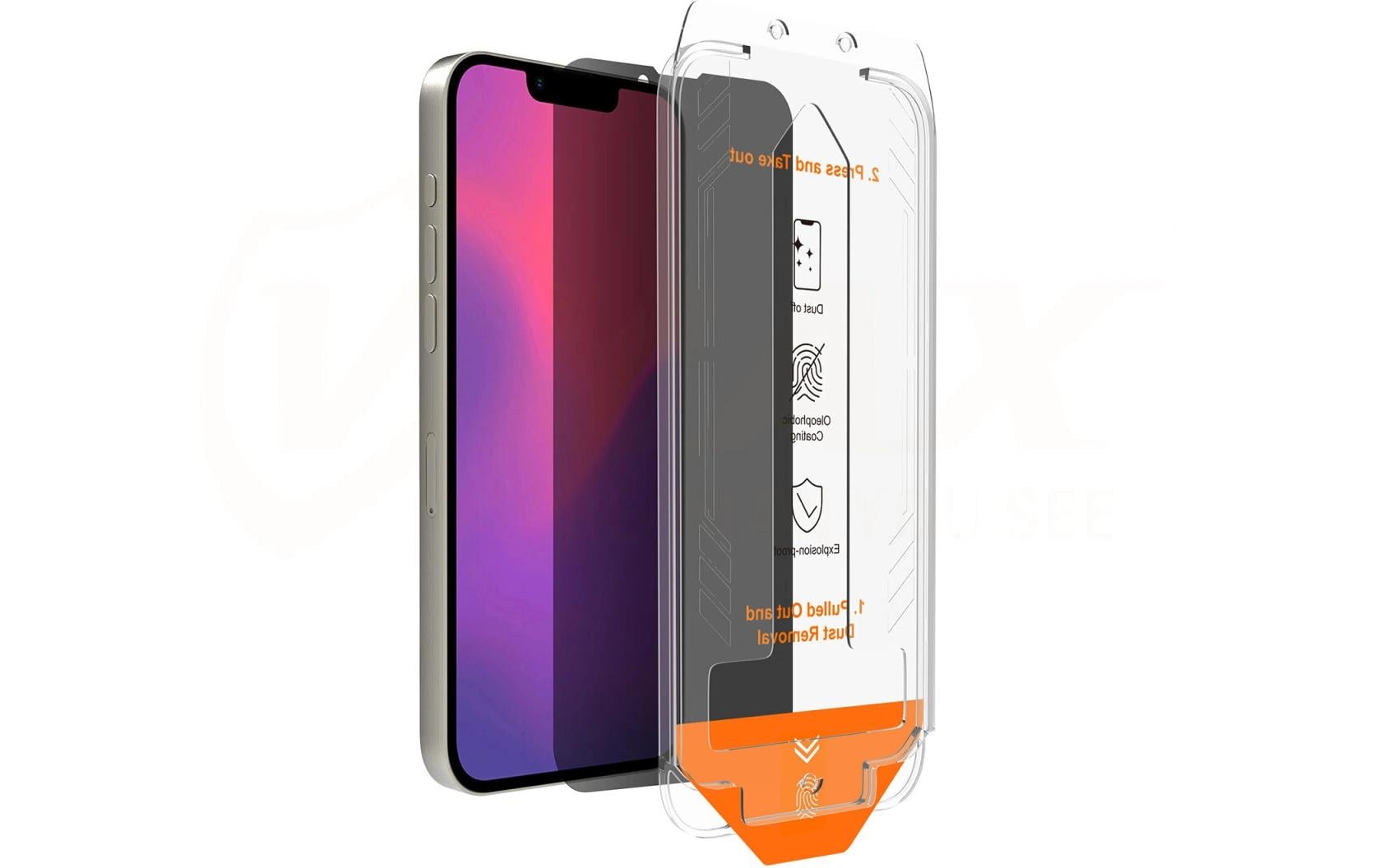 4smarts Privacy Glass und Anti-Dust-Set – für Apple iPhone 16e/14/13 – stossfest