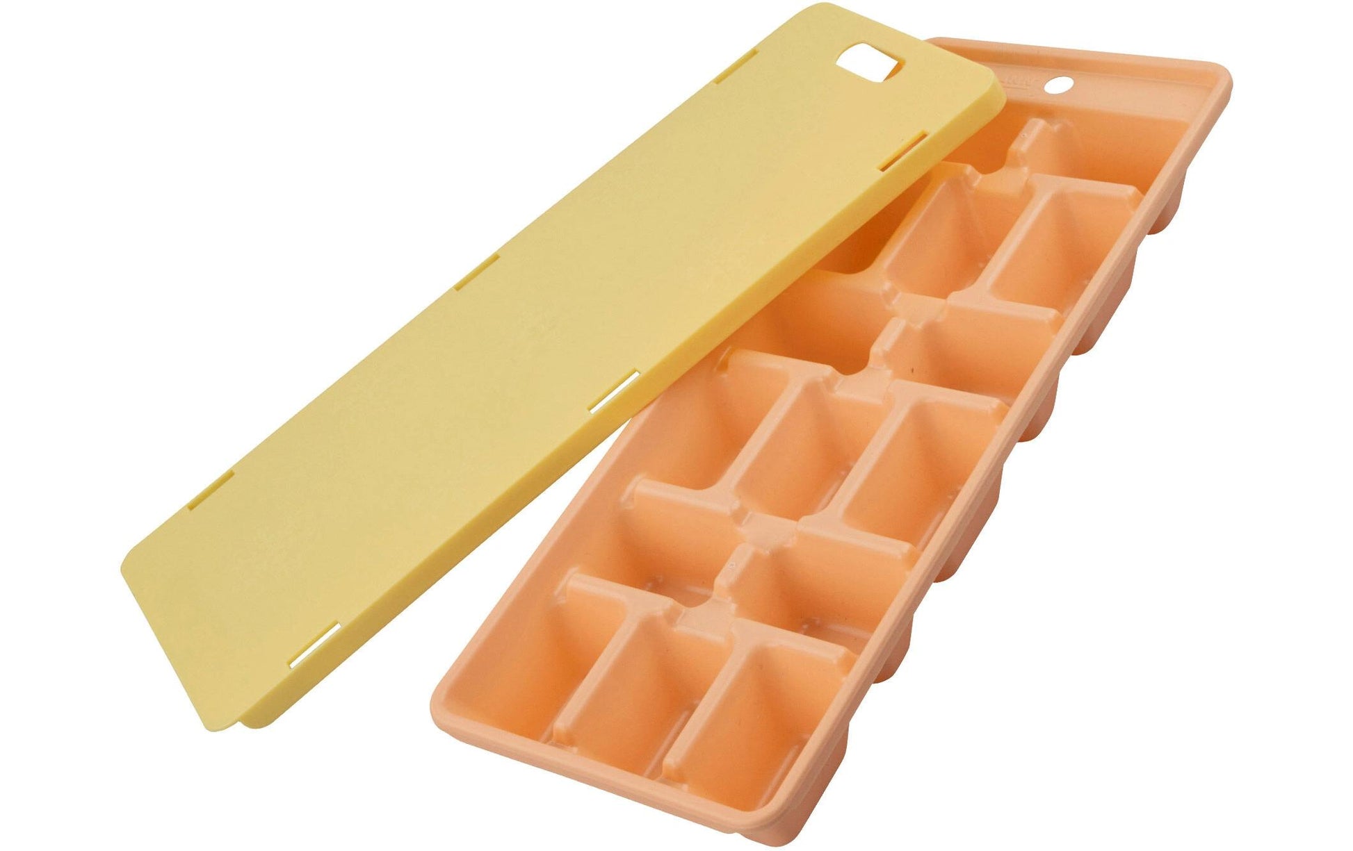 Fackelmann Eiswürfelform – 25 × 10 cm, Kunststoff, Gelb, 15 Eiswürfel, mit Deckel, spülmaschinenbeständig