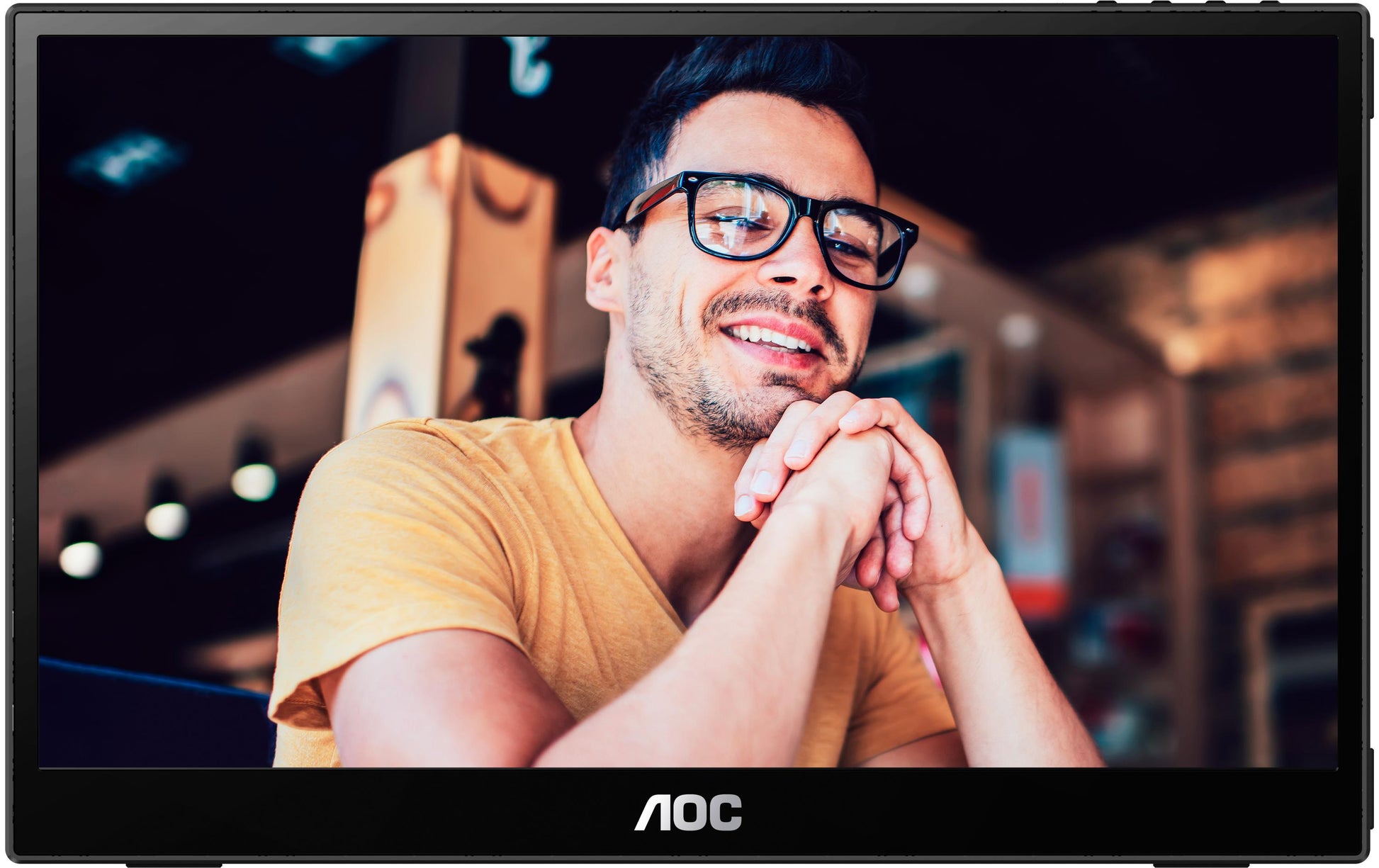 AOC 16T3EA – Portabler Monitor, 15,6", 1920 × 1080 (Full HD), IPS, 60 Hz, 250 cd/m², VESA 75 × 75, Schwarz