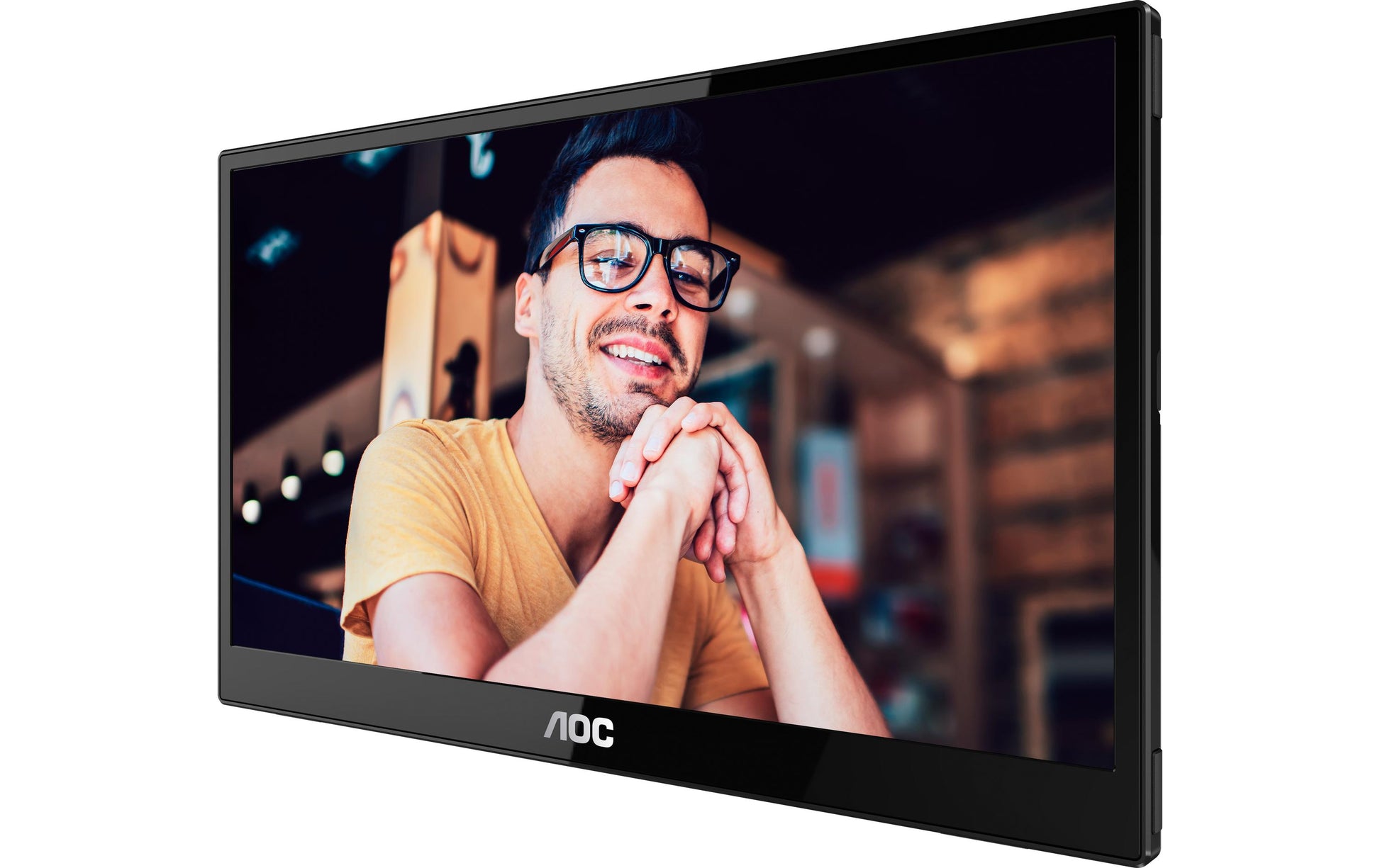 AOC 16T3EA – Portabler Monitor, 15,6", 1920 × 1080 (Full HD), IPS, 60 Hz, 250 cd/m², VESA 75 × 75, Schwarz