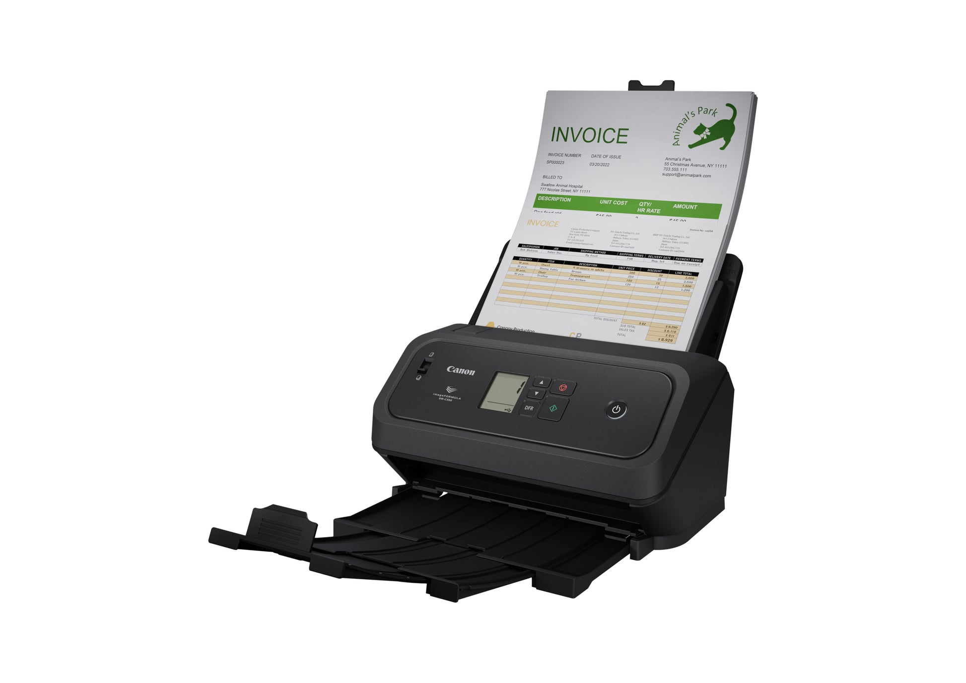 Canon DR-C340 – Flachbettscanner mit ADF, Legal, Duplex, 80 Seiten/Min., 600 dpi, ADF 7000 Blatt, LAN, USB, für Linux