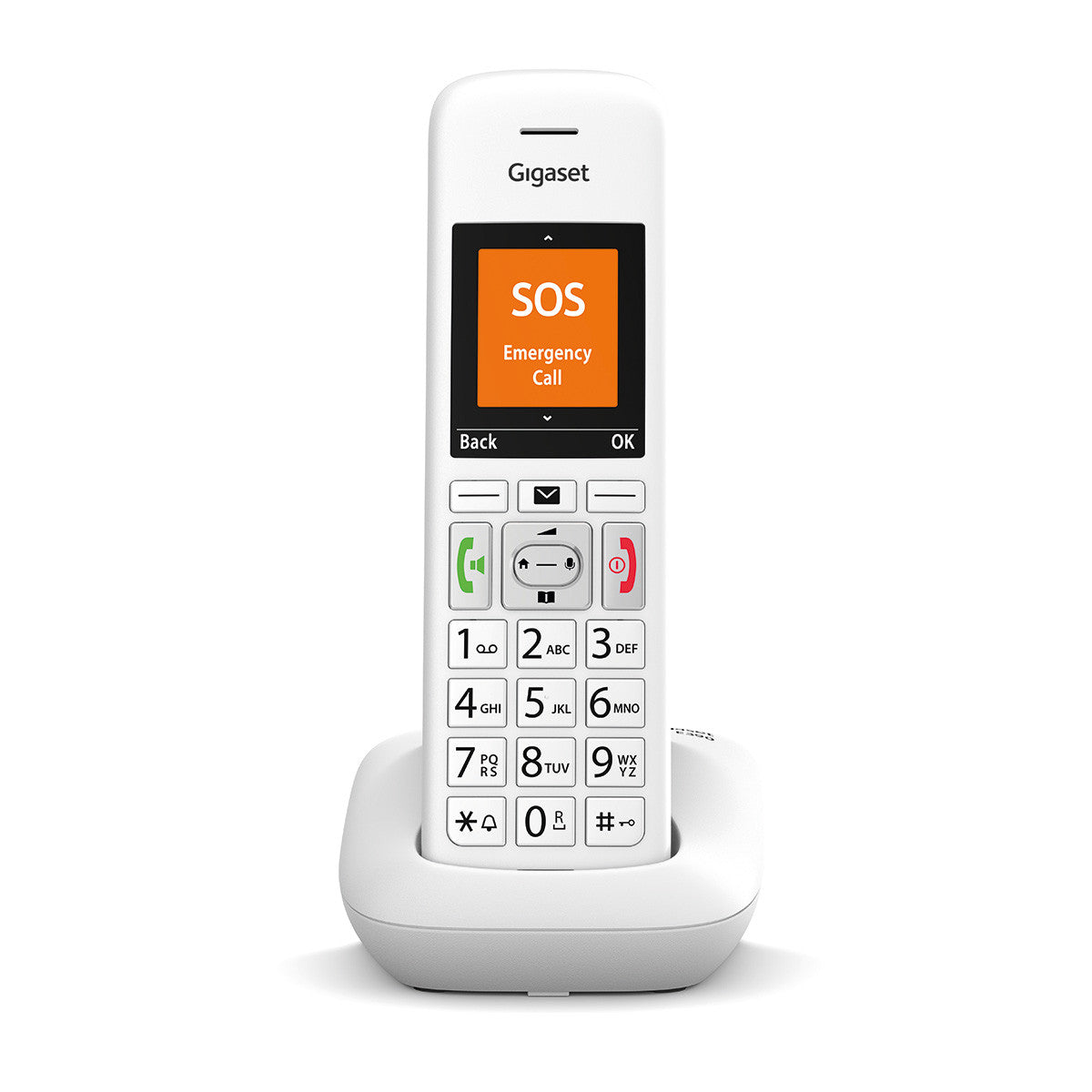 Gigaset E390 – Grosstastentelefon, 2,2" Display, Weiss