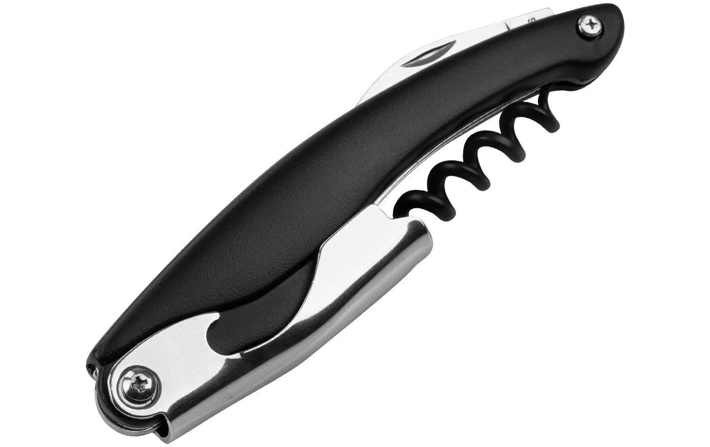 Fackelmann Doppelzackiger Korkabzieher Specter – 11 cm, Kunststoff (ABS), Schwarz