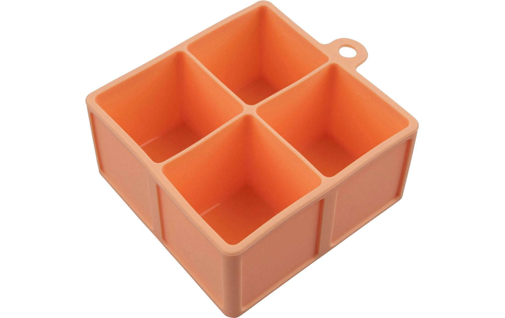 Fackelmann Eiswürfelform Business – 10 × 10 cm, Silikon, Orange, 4 Eiswürfel, spülmaschinenbeständig