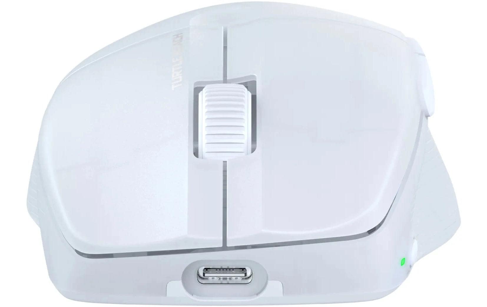 Turtle Beach Pure Air Gaming-Maus – Kabellos, Bluetooth + 2,4 GHz, USB-C, 26'000 dpi, RGB-Projektion, Weiss