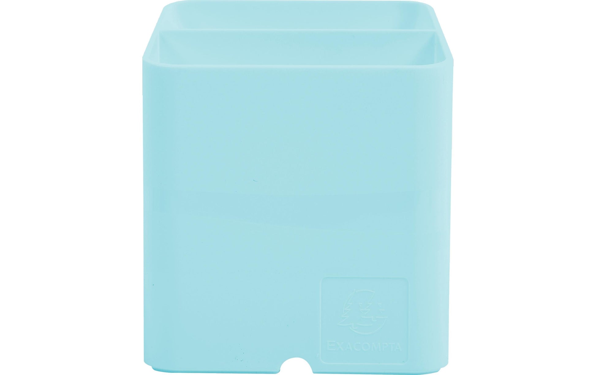 Exacompta Pen-Cube Aquarel 67763D Stifteköcher – 2 Fächer, Grün, Kunststoff, B 74 × H 93 × T 74 mm