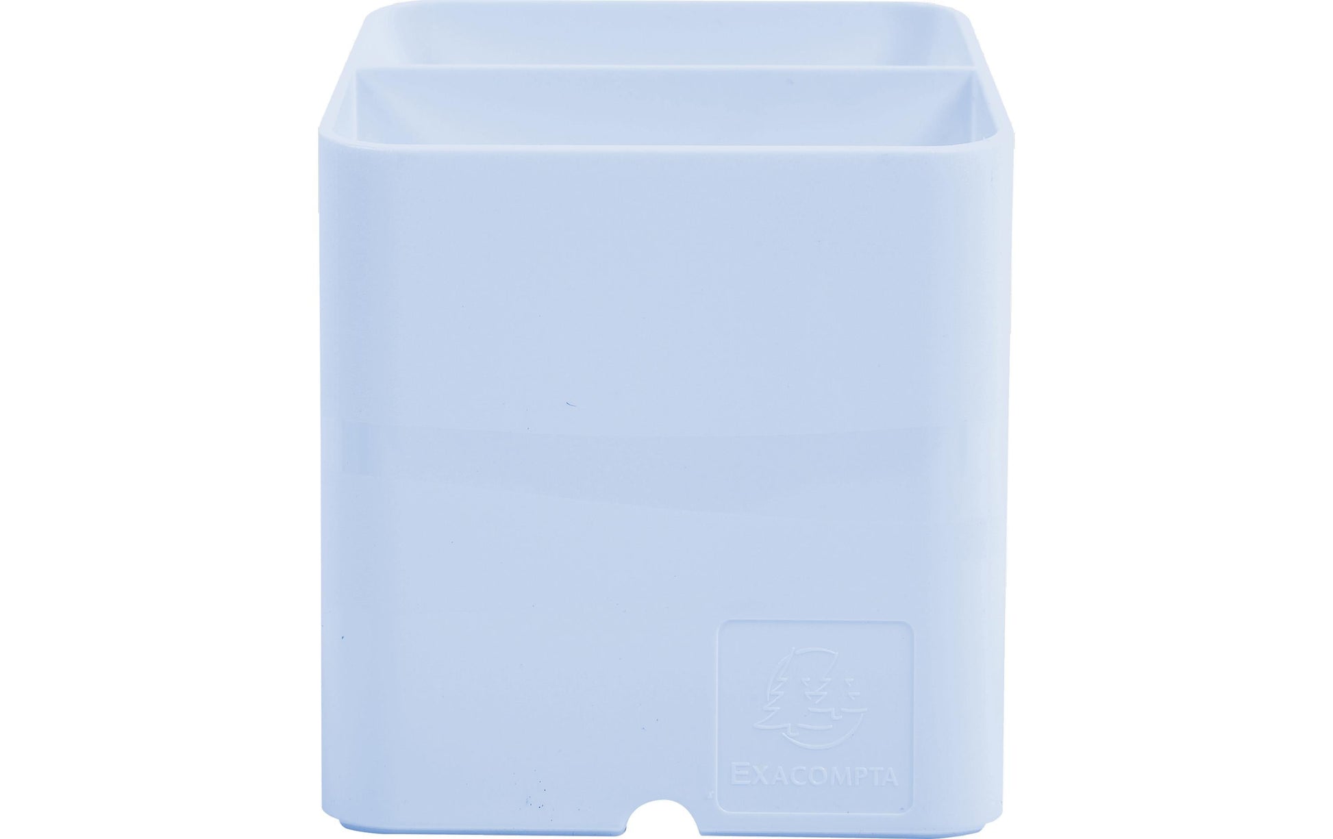 Exacompta Stiftehalter – Kabelkanal, 2 Fächer, Kunststoff, Hellblau, 74 × 93 × 74 mm