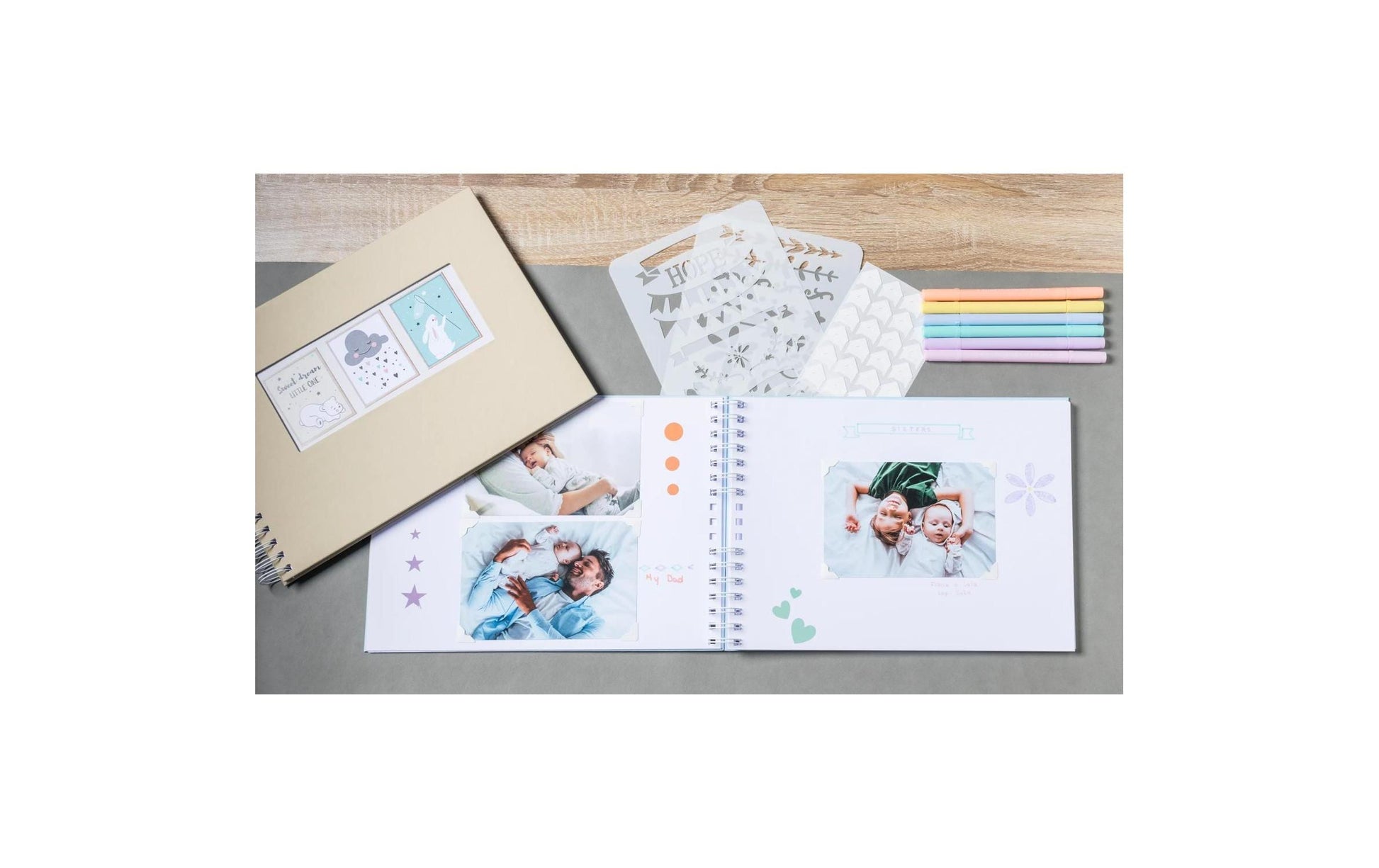 Exacompta Fotoalbum Scrap-Addict – für 320 × 220 mm, gelb, mit Spiralbindung, Papier