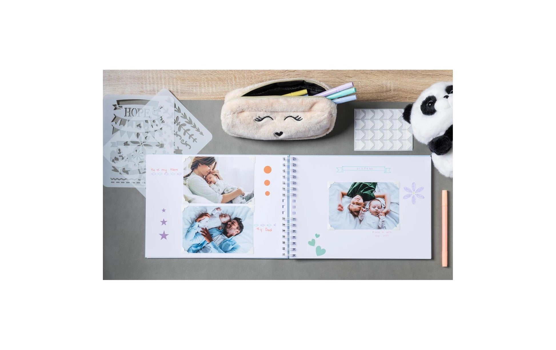 Exacompta Fotoalbum Scrap-Addict – für 320 × 220 mm, gelb, mit Spiralbindung, Papier