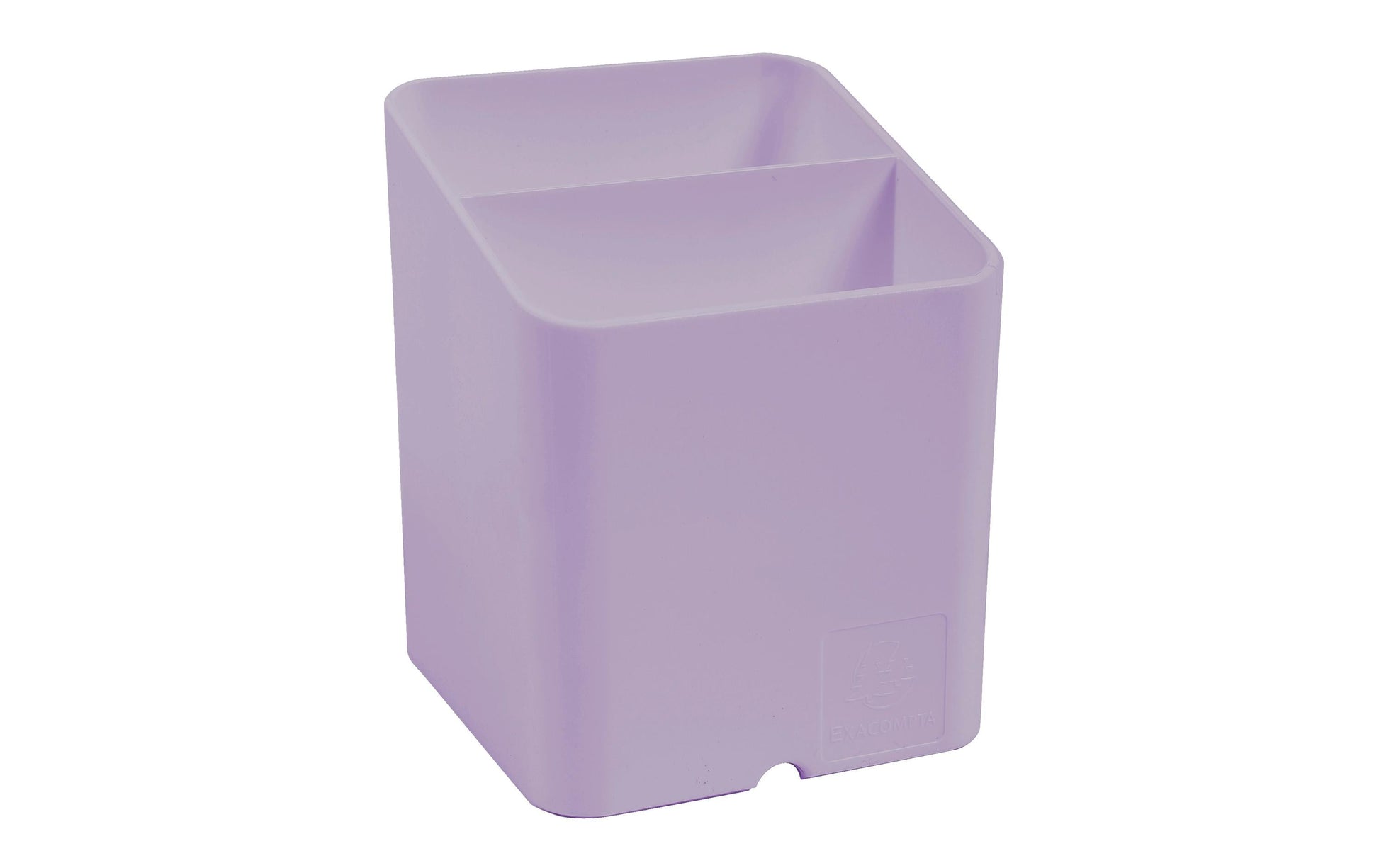 Exacompta Pen-Cube Aquarel Stifteköcher – 2 Fächer, mit Kabelkanal, malve, Kunststoff, B 74 × H 93 × T 74 mm
