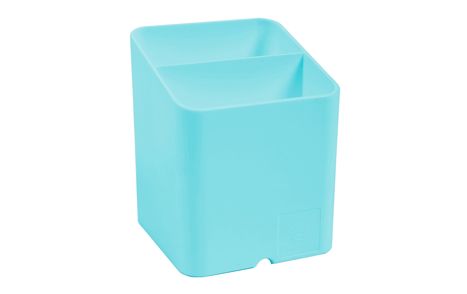 Exacompta Pen-Cube Aquarel 67763D Stifteköcher – 2 Fächer, Grün, Kunststoff, B 74 × H 93 × T 74 mm