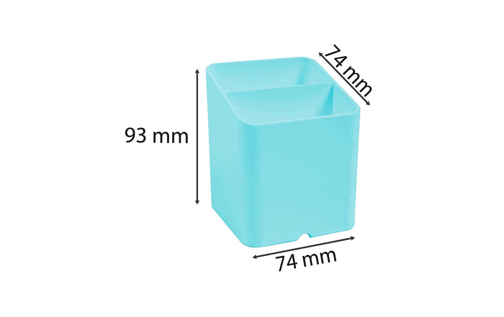 Exacompta Pen-Cube Aquarel 67763D Stifteköcher – 2 Fächer, Grün, Kunststoff, B 74 × H 93 × T 74 mm