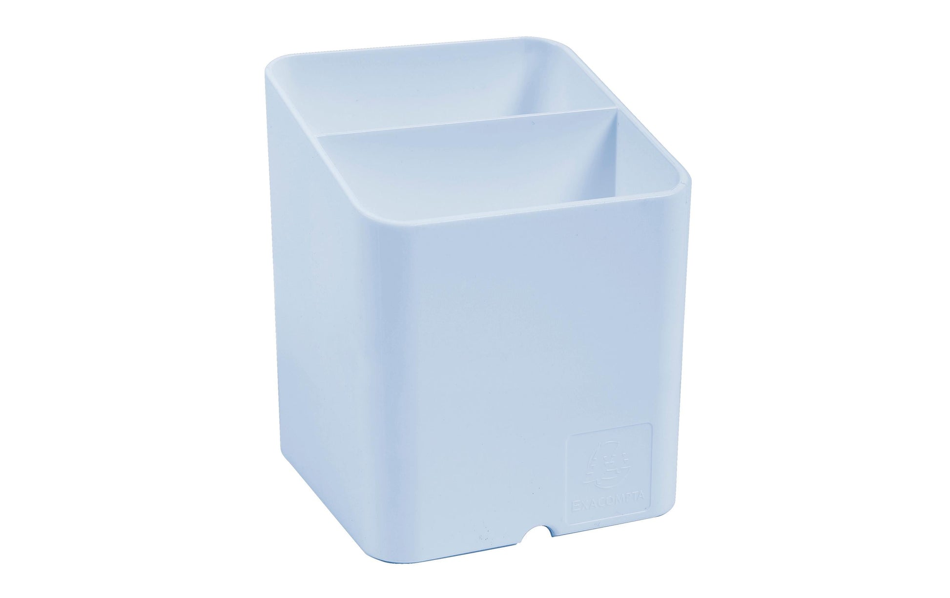 Exacompta Stiftehalter – Kabelkanal, 2 Fächer, Kunststoff, Hellblau, 74 × 93 × 74 mm
