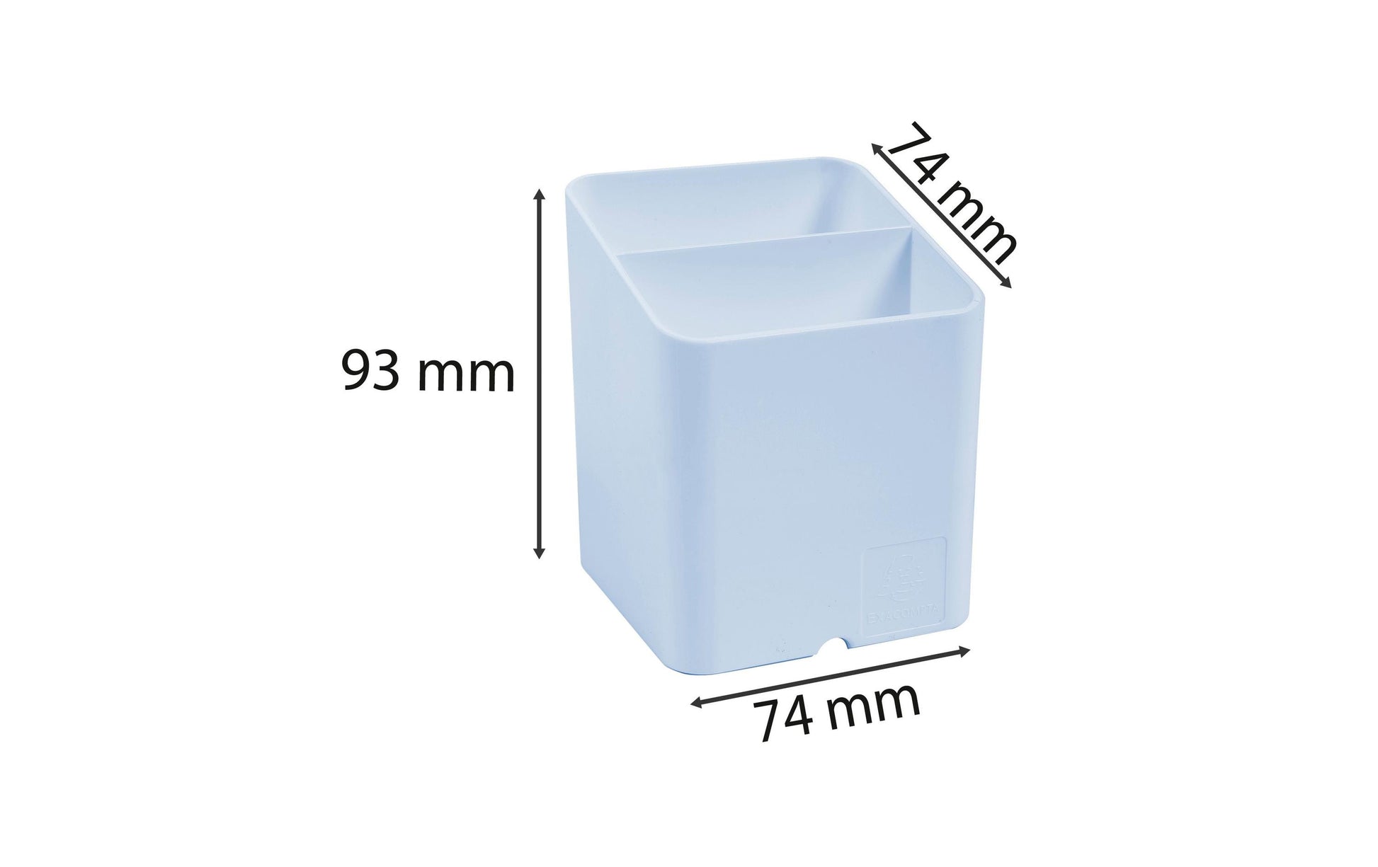 Exacompta Stiftehalter – Kabelkanal, 2 Fächer, Kunststoff, Hellblau, 74 × 93 × 74 mm
