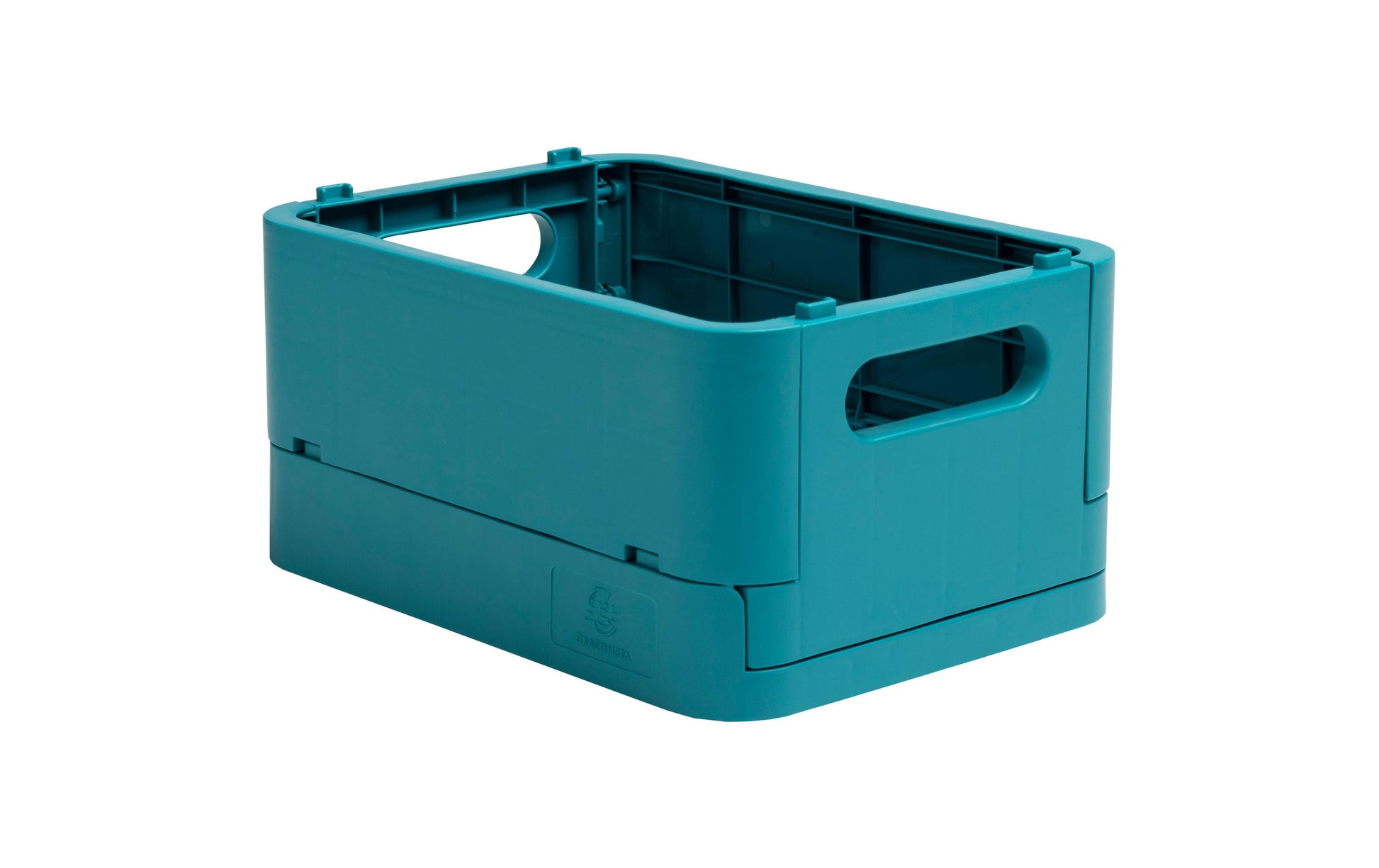 Exacompta Aufbewahrungsbox – für A6+, klappbar, pazifikblau, Polypropylen (PP), B 188 × H 95 × T 138 mm