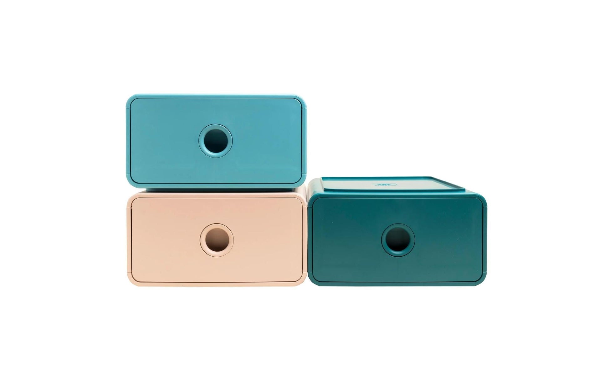 Exacompta SKANDI Schubladenelement – 1 Schublade, für A5+, blau, Polystyrol (PS), B 190 × H 107 × T 265 mm