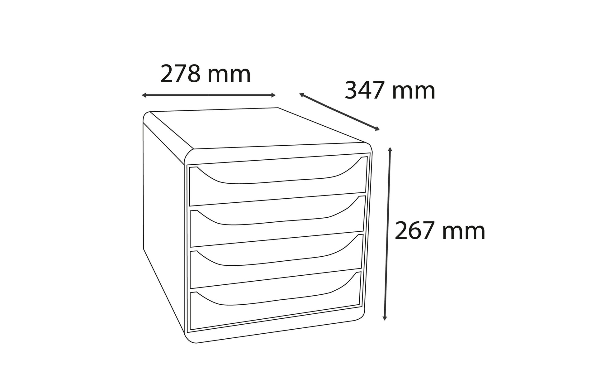 Exacompta Schubladenelement – für A4, A4+ – 278 × 267 × 347 mm