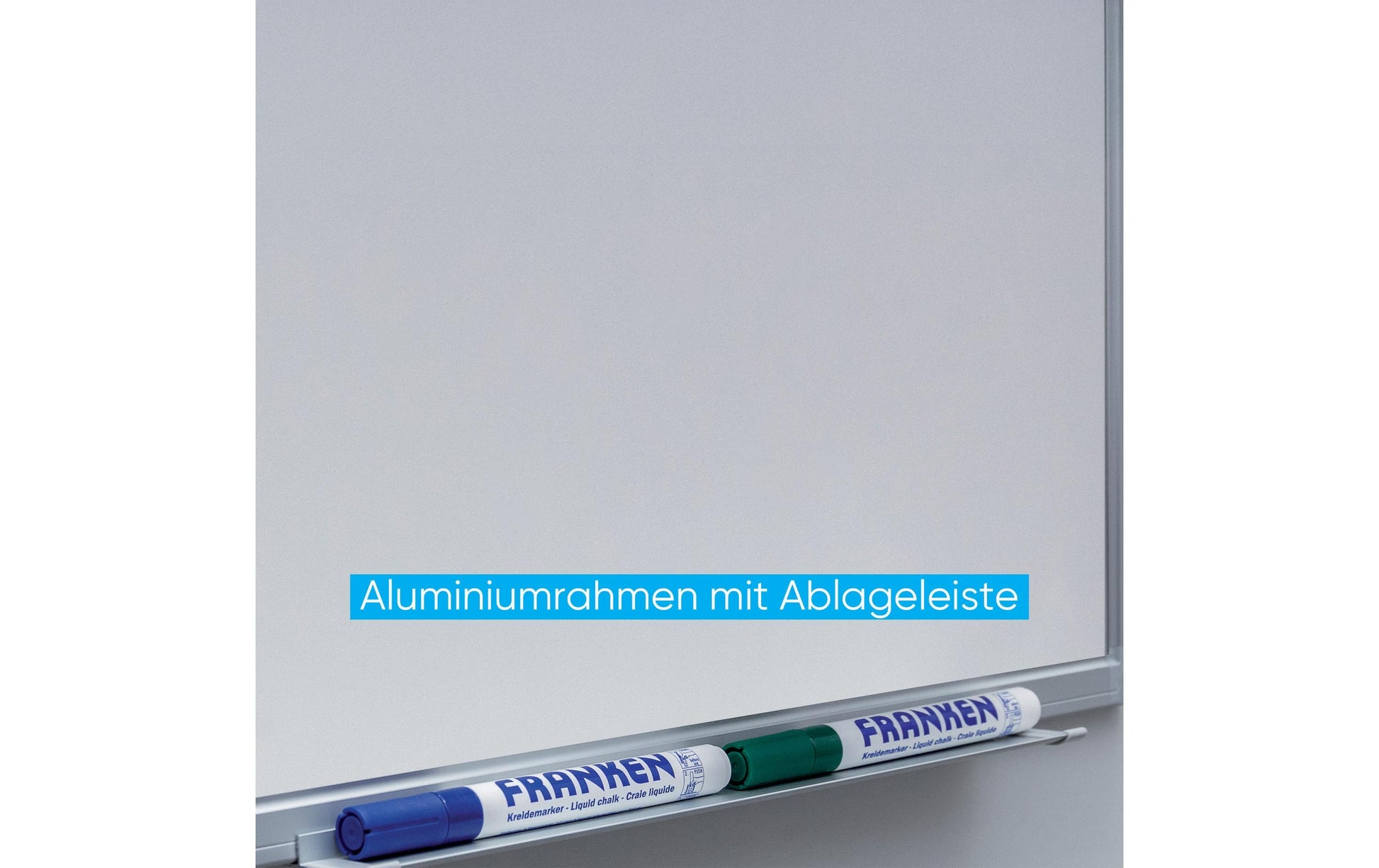Franken Whiteboard – 300 × 120 cm, lackierter Stahl, magnetisch, Alu-Rahmen, Wandmontage