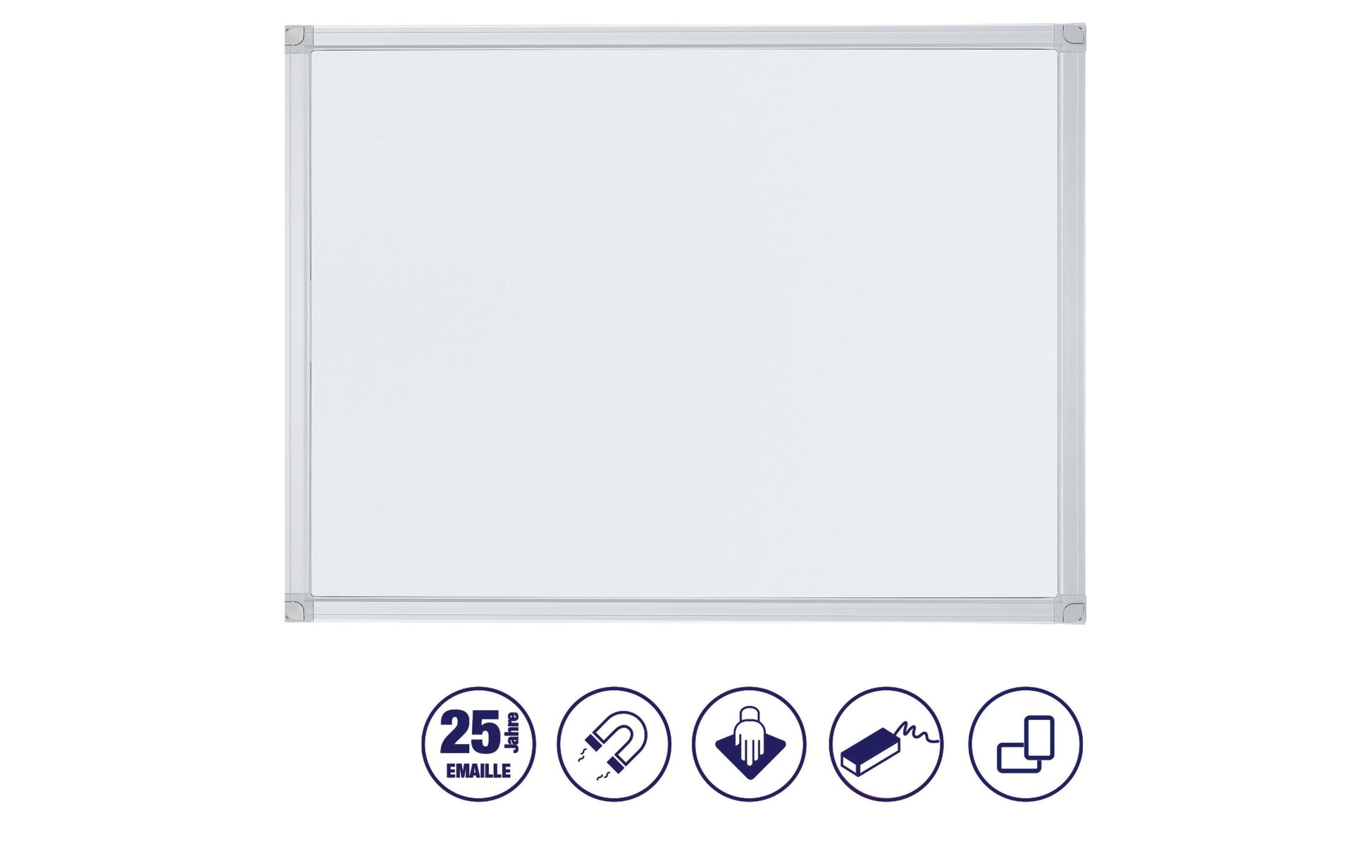 Franken Whiteboard – 120 × 90 cm, lackierter Stahl, magnetisch, Alu-Rahmen, Wandmontage