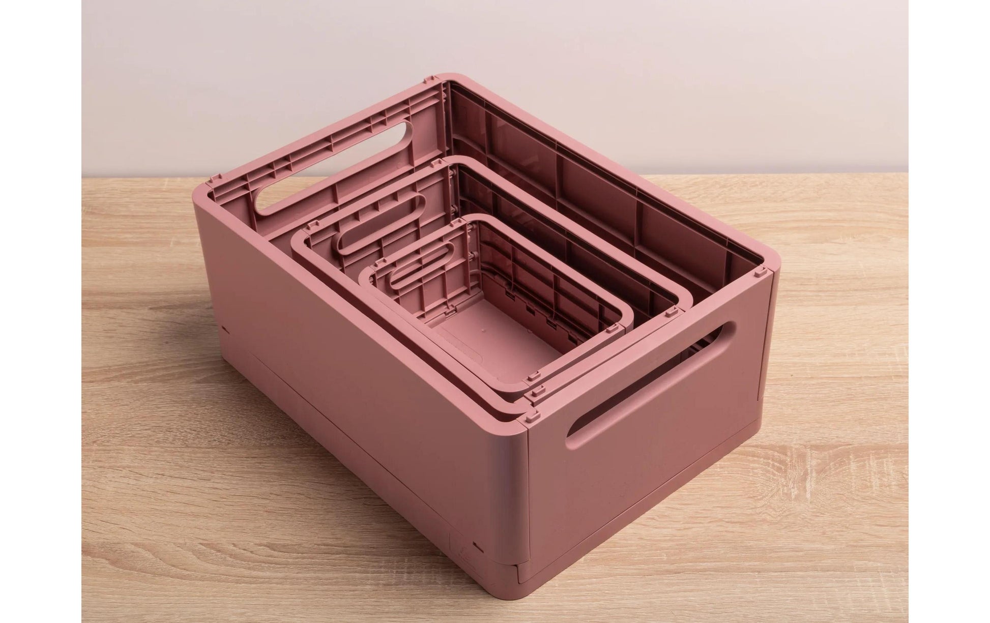 Exacompta Skandi Aufbewahrungsbox – für A6+, klappbar, altrosa, Polypropylen (PP), B 188 × H 95 × T 138 mm