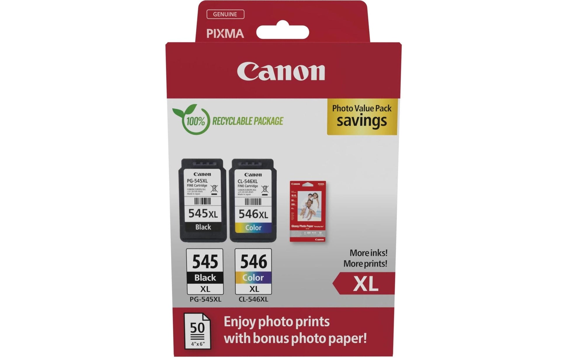 Canon Tintenpatronen-Multipack PG-545XL/CL-546XL, Photo Value – für PIXMA-Modelle