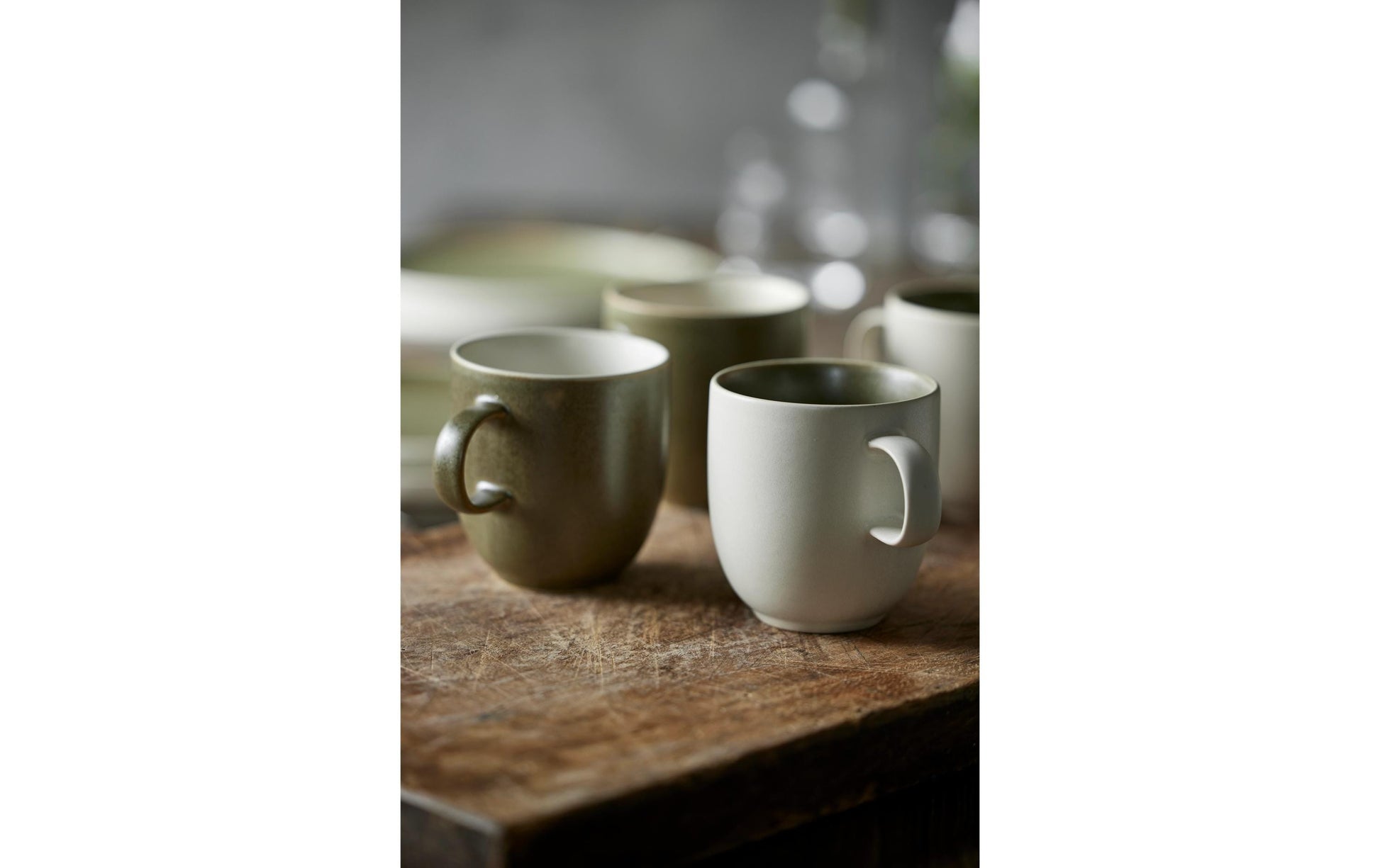 Studio Round Teetasse – 330 ml, Steinzeug, Weiss, spülmaschinenfest, mikrowellengeeignet